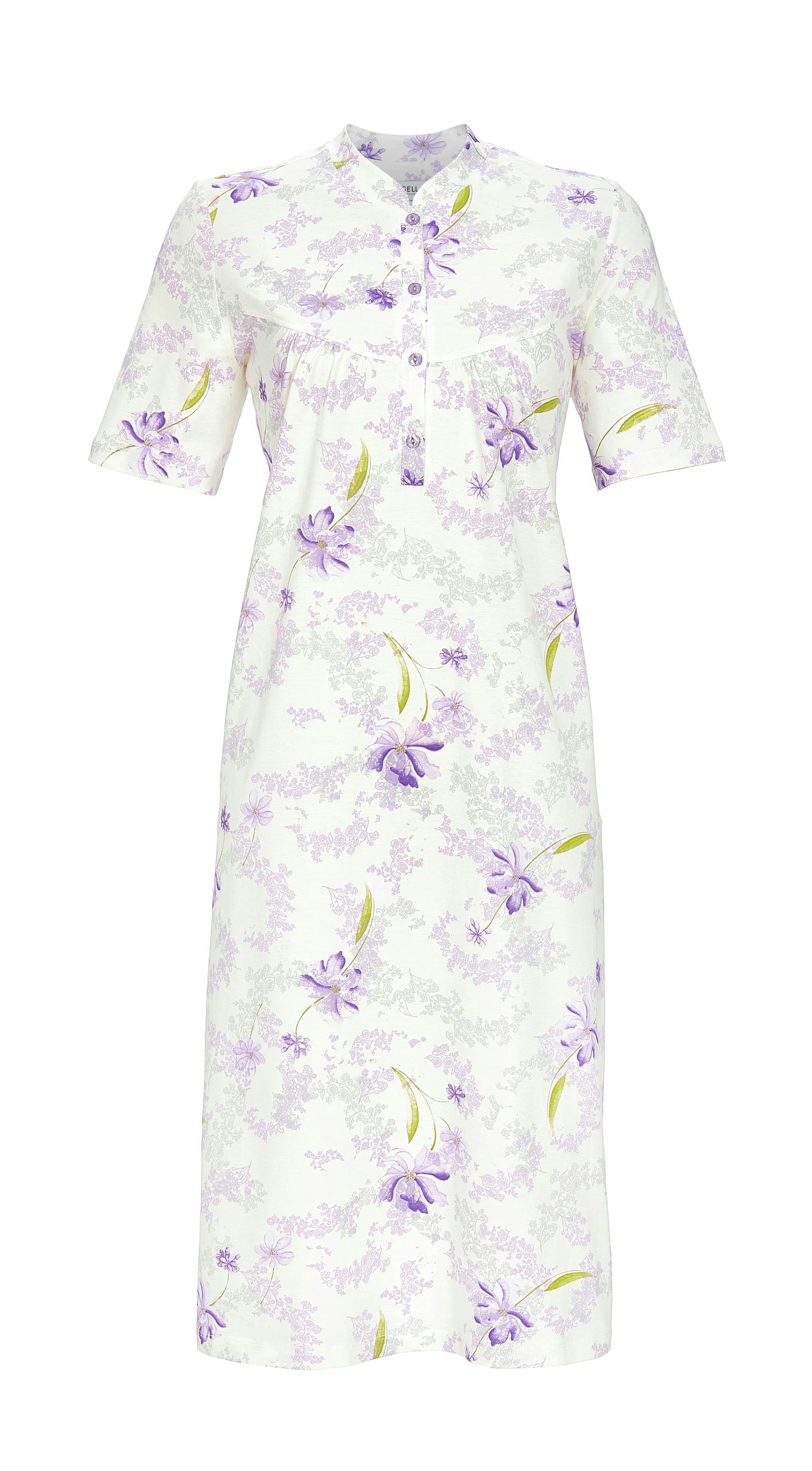Ringella Nachthemd mit Blumenmuster, Stehkragen und Knopfleiste gekräuselte günstig online kaufen