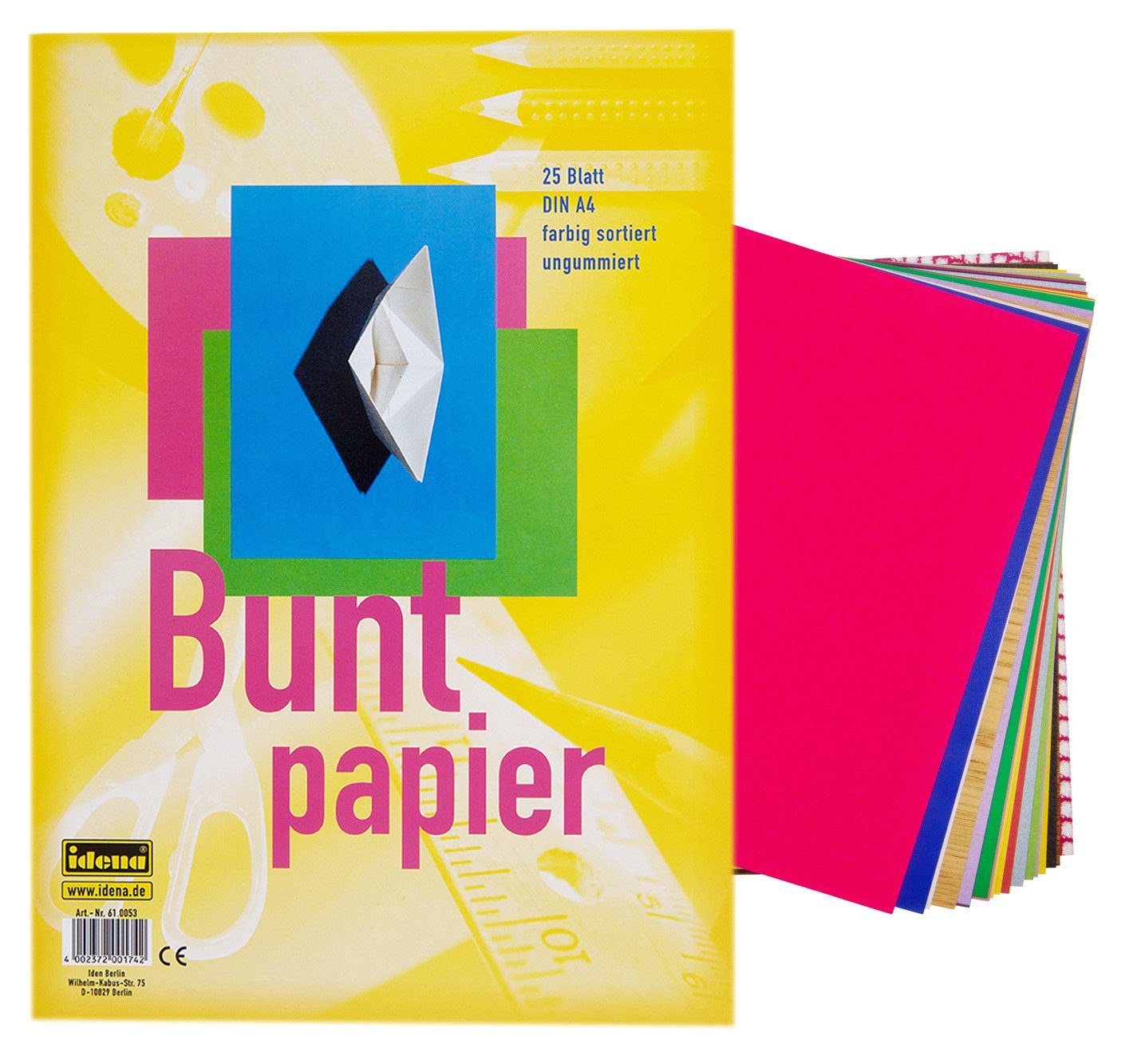 Idena Bastelkartonpapier Idena Buntpapier A4 25 Blatt,sort. ungummiert – Bild 4 von 5