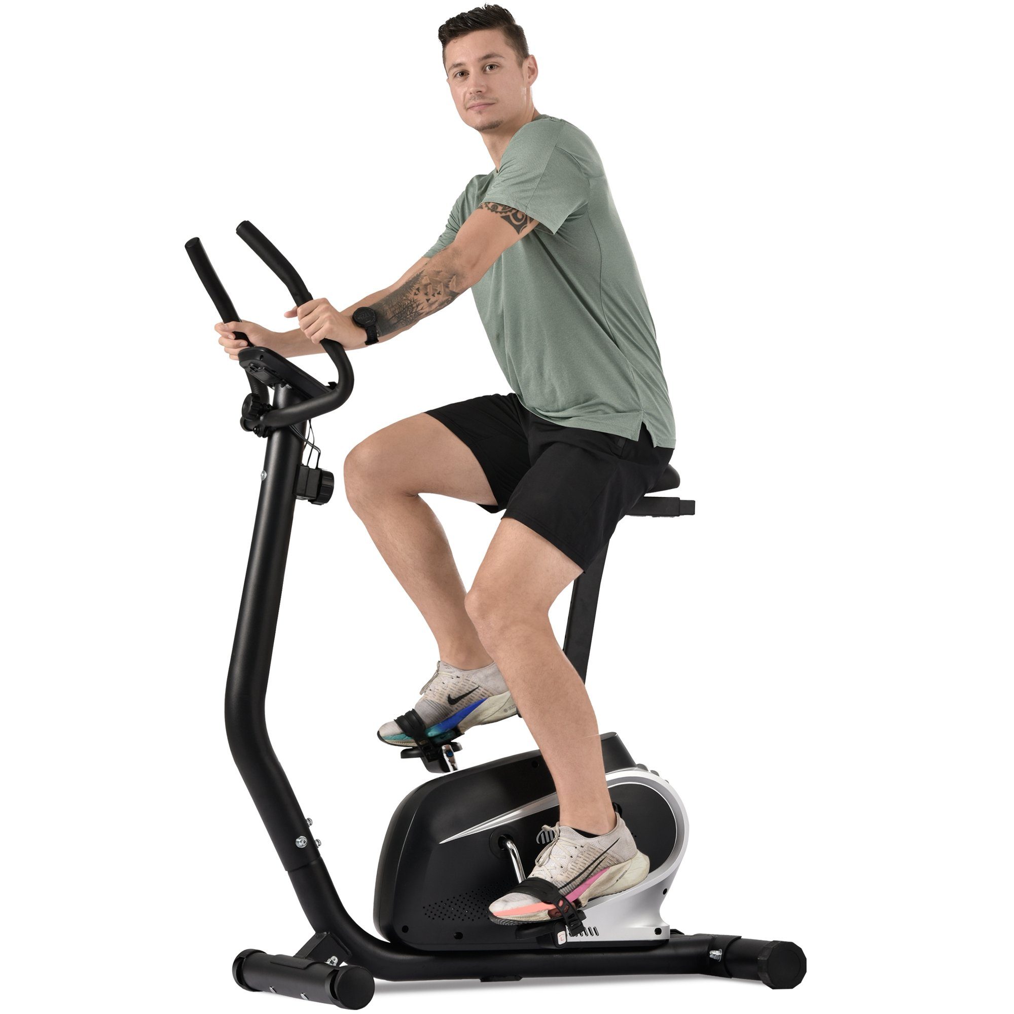 Merax Heimtrainer Triton, mit 8 Widerstandstufen, Pulssensor und LCD Display, verstellbar