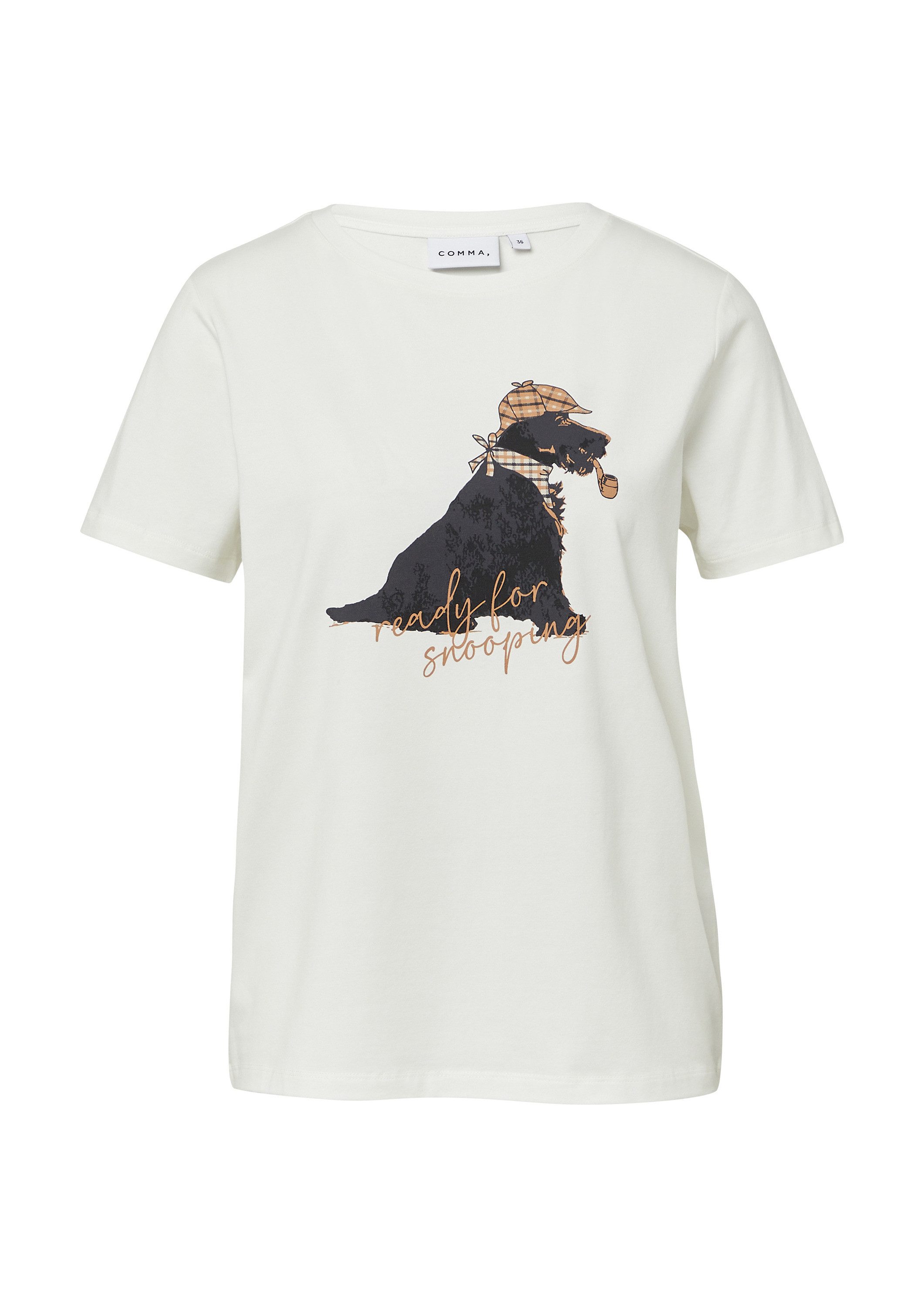 comma Kurzarmshirt T-Shirt T-Shirt im Relaxed Fit mit Frontprint, London günstig online kaufen