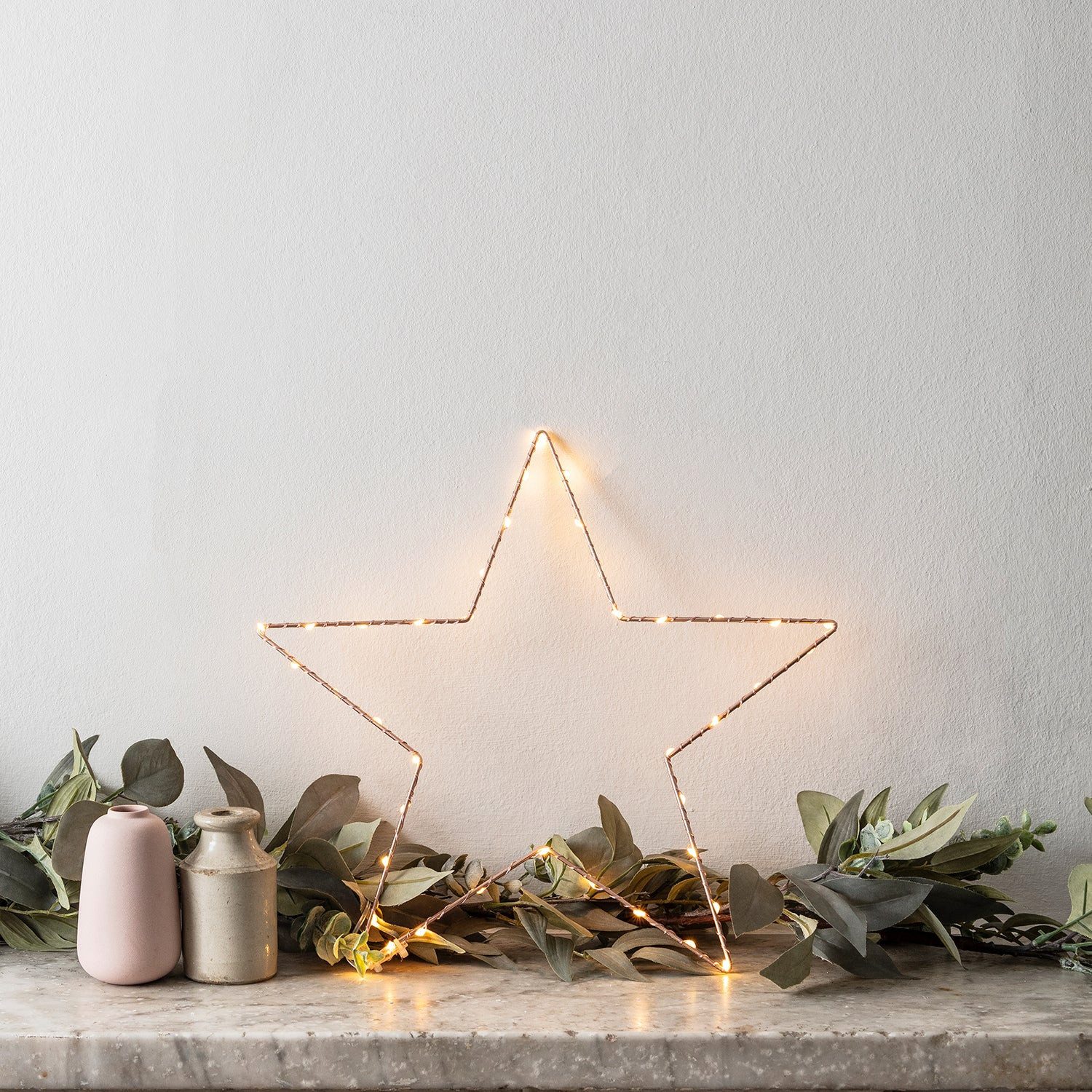 Lights4fun LED Stern 34cm Osby LED Stern rosegold, LED fest integriert