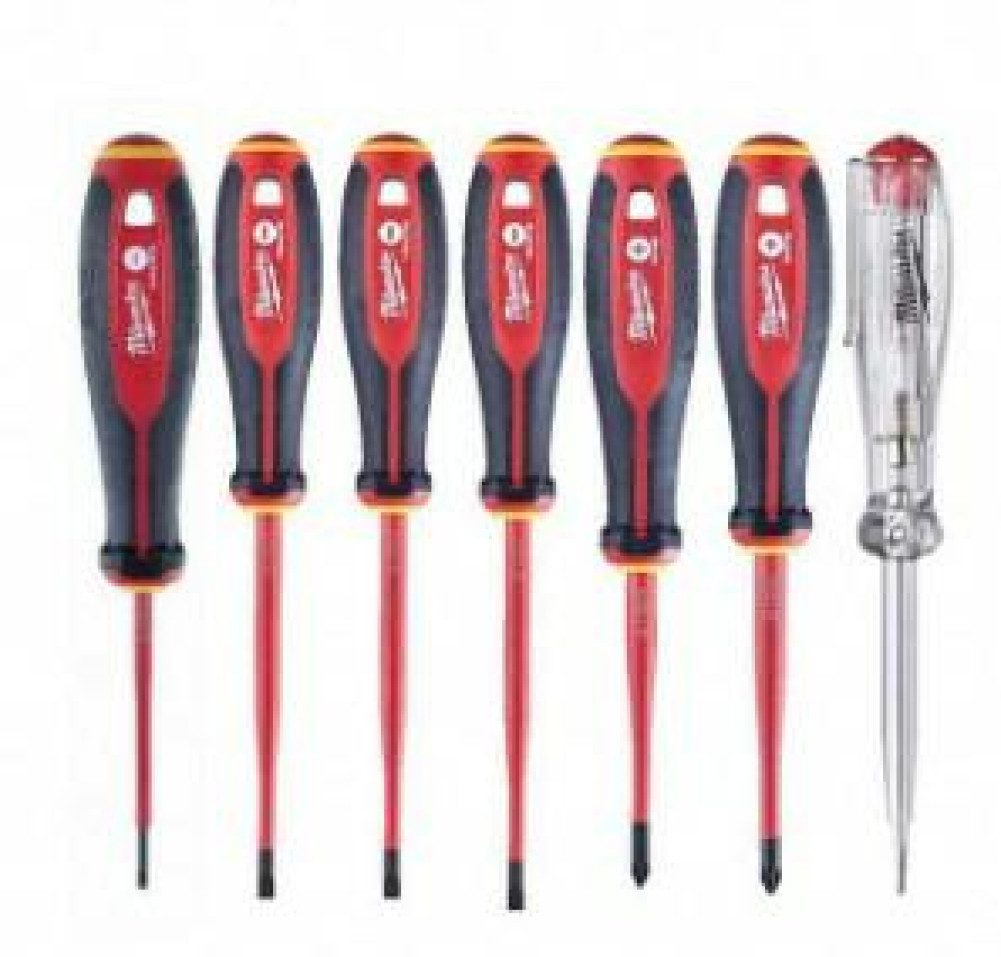 Milwaukee Schraubendreher MILWAUKEE VDE-Schraubendreher-Set 7-teilig, geprüft bis 1000 V