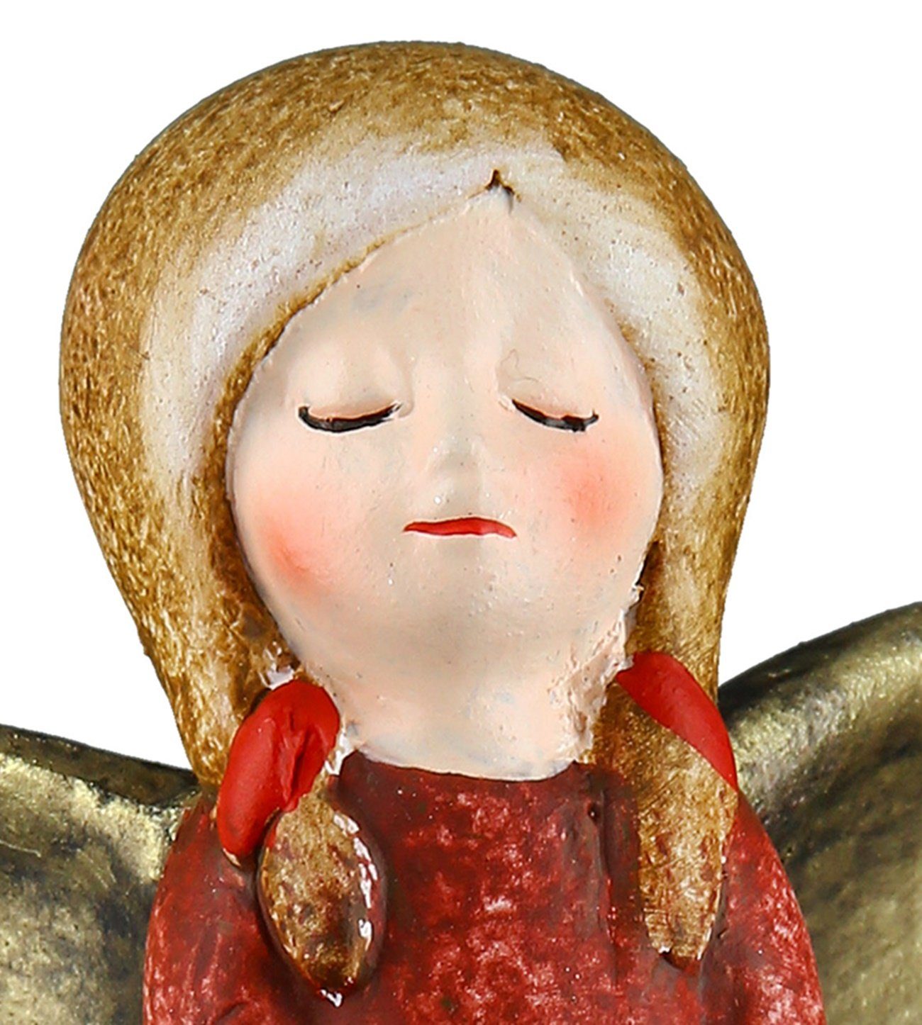 dekojohnson Engelfigur Weihnachtsengel rot cm goldfarbenen Flügel 13 mit (kein Set)