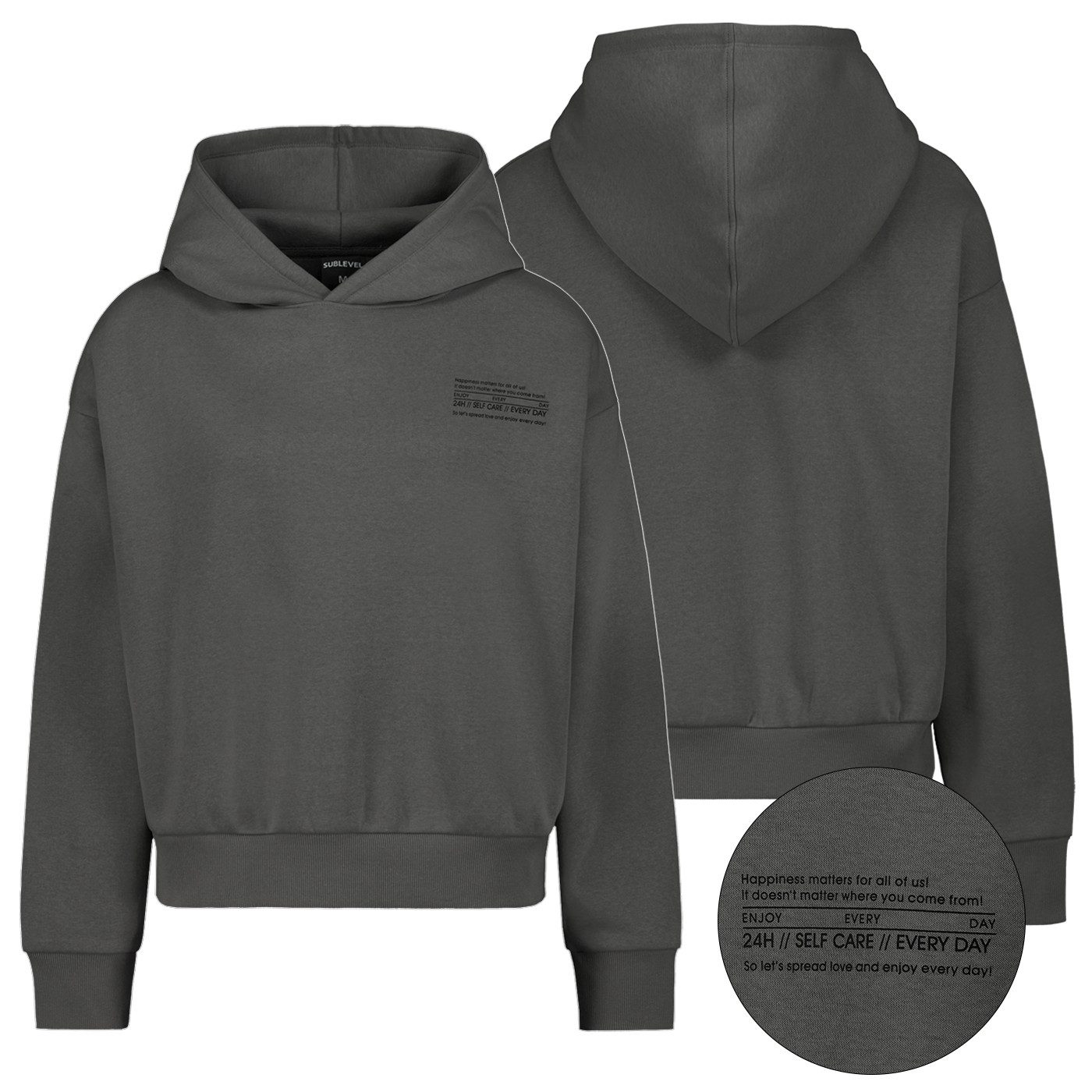 SUBLEVEL Hoodie Bequem mit Kapuze für Damen (1-tlg) Baumwolle Normal Fit Kapuze Langarm Einfarbig atmungsaktiv