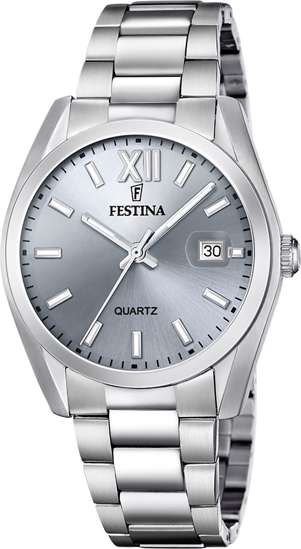 Festina Quarzuhr F20707/1, Armbanduhr, Damenuhr, Herrenuhr, Edelstahlarmband, analog, Tag