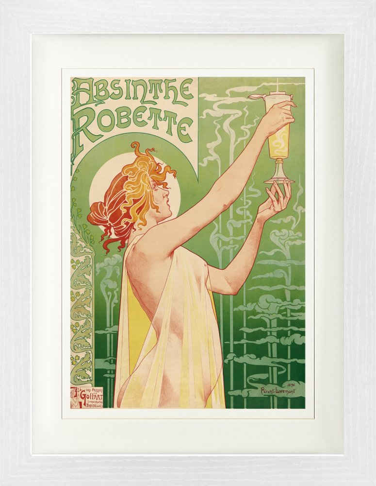 1art1 Bild mit Rahmen Historische Werbeplakate - Grüne Fee, Absinthe Robette, Henri Privat Livemont, 1896