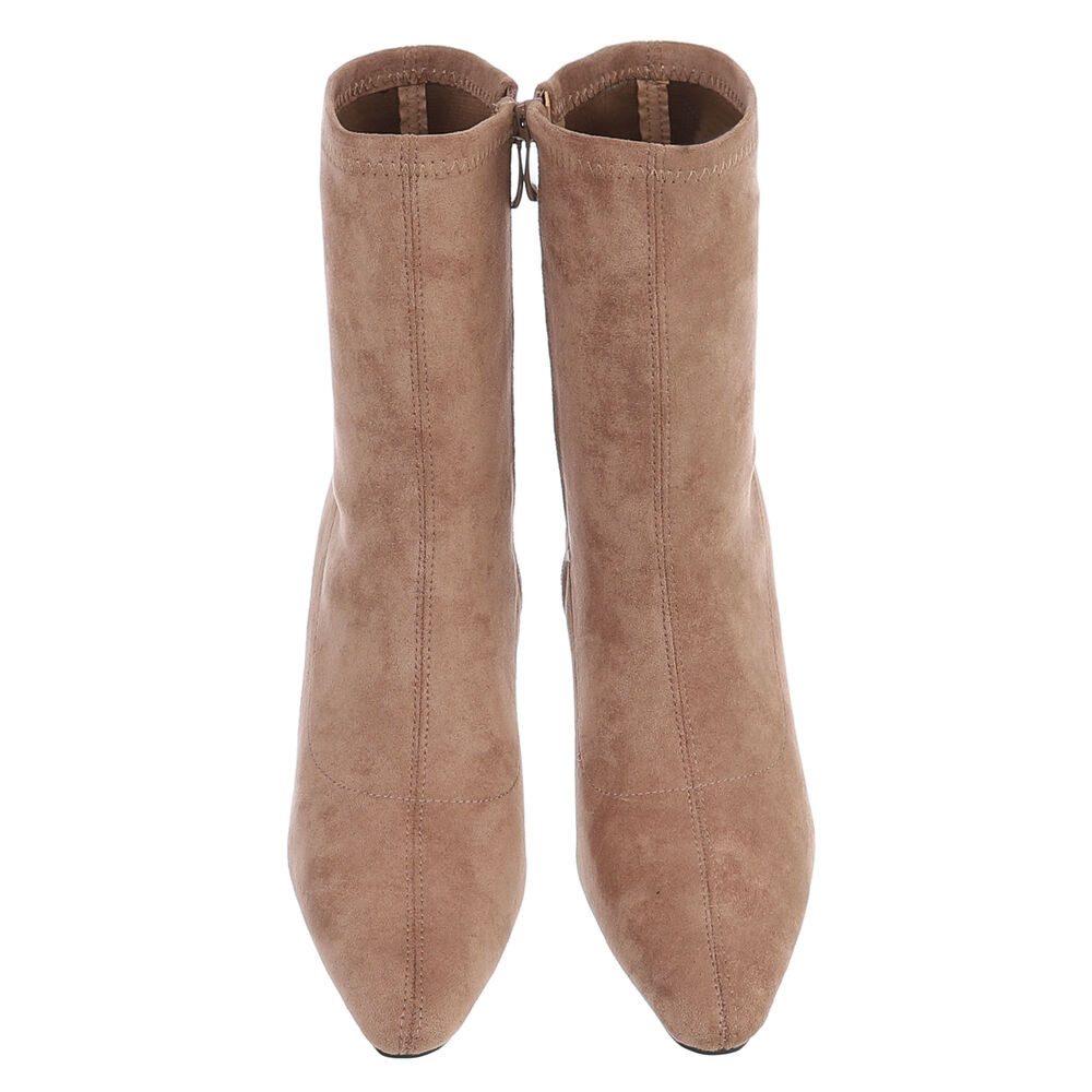Ital-Design Damen Stiefelette mit High Heel und Sockendesign High-Heel-Stiefelette (92214112) Pfennig-/Stilettoabsatz Stiefeletten in Hellbraun – Bild 4 von 5