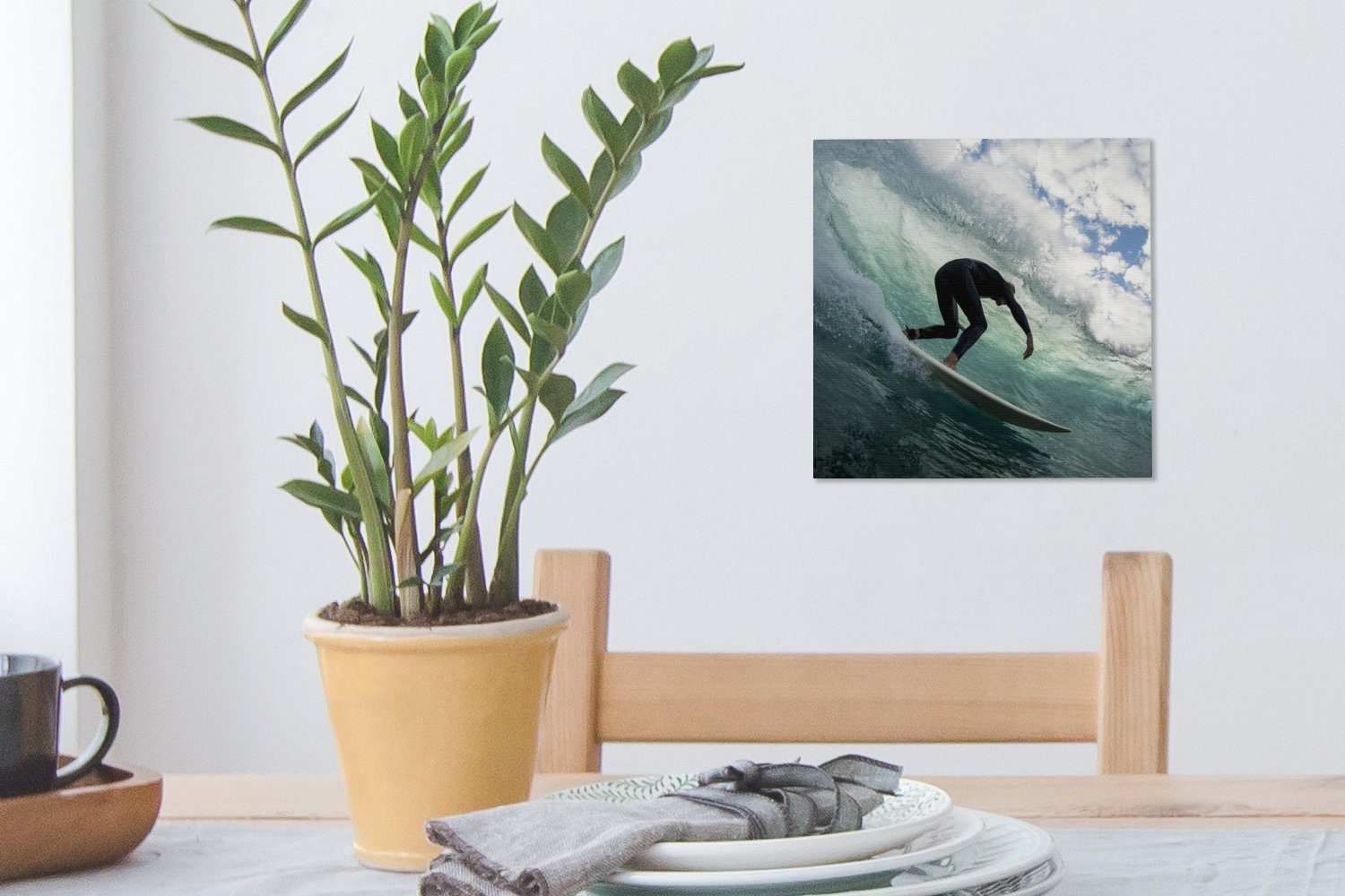 Wohnzimmer (1 Surfer Bilder auf OneMillionCanvasses® für St), Leinwand Schlafzimmer Wellen, Leinwandbild