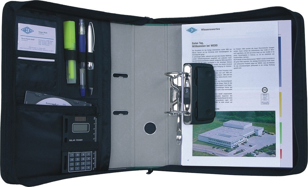 WEDO Schreibmappe Ordnertasche A4 Polyester leer schwarz günstig online kaufen