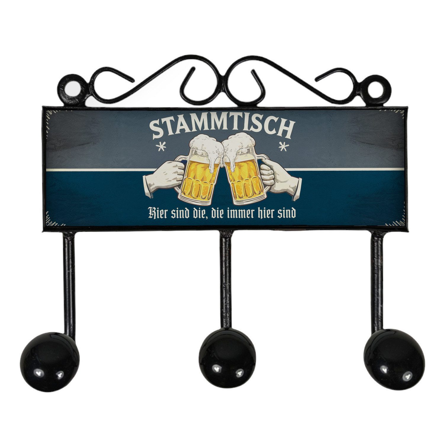 speecheese Garderobenleiste Stammtisch Kleiderhaken Leiste mit 3 Haken im Vintage Style