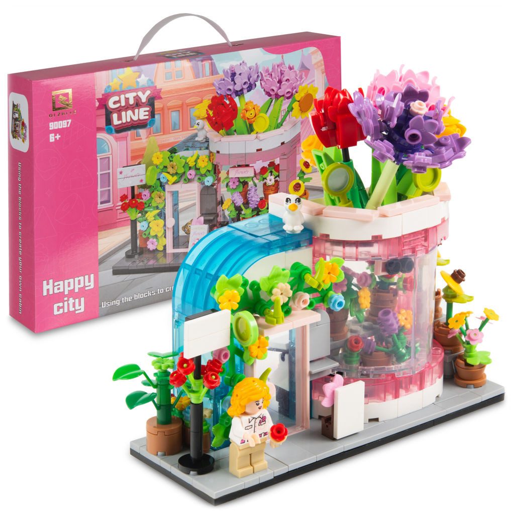 COIL Bausteinset, Bauklötze, Baukasten, Kompatible Blöcke Spielbauklötze, (534 St), Eisdiele/ Floristen, ab 6 Jahren