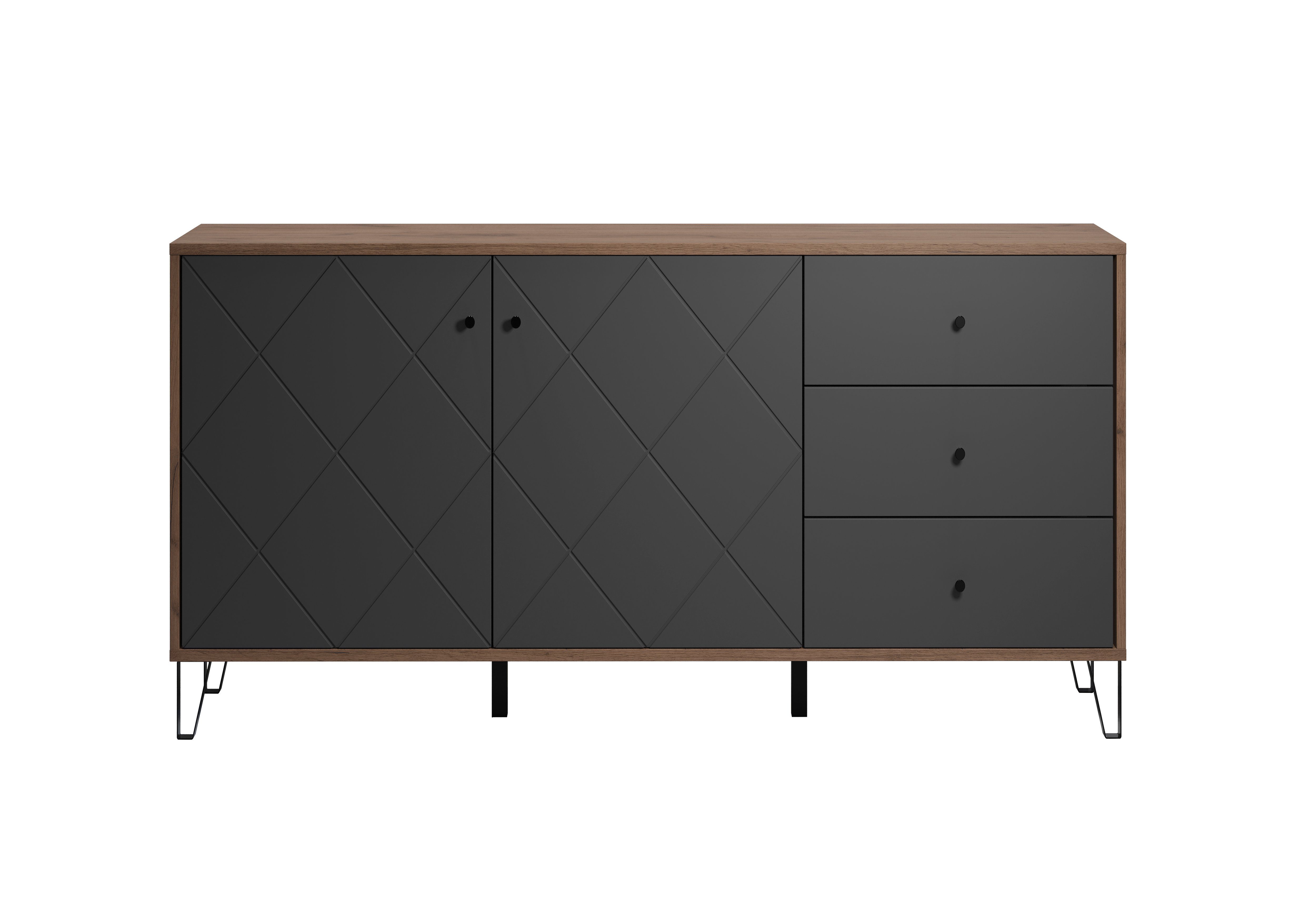 of Molveno Soft-Close St), (1 außergewöhnliches Design Fronten, Sideboard mit strukturierten Style Places