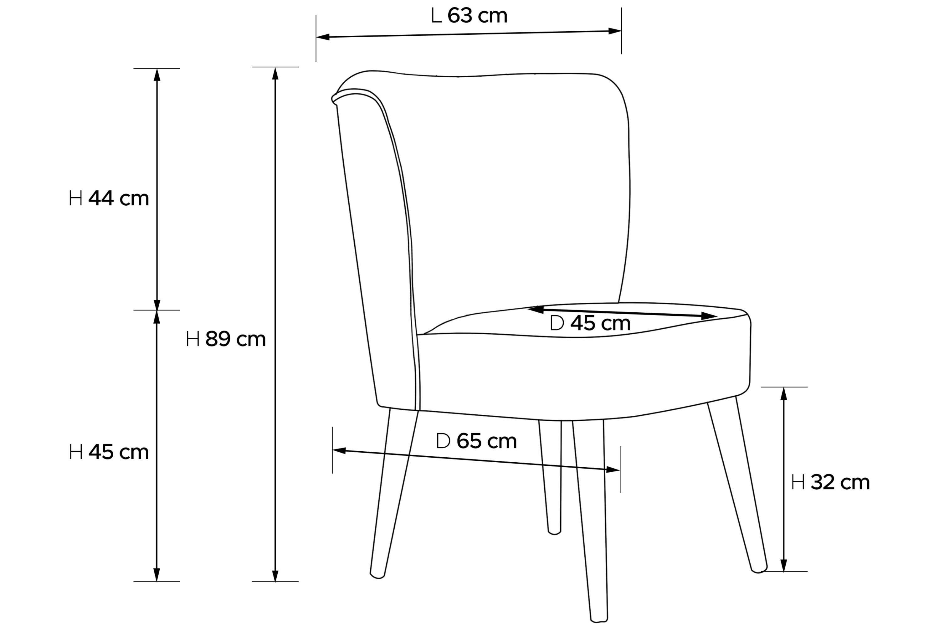 Beinen APPA Buchenholz Sessel | Konsimo hohen gebeizter dunkelbeige dunkelbeige/Eiche auf aus Eiche (1-St),