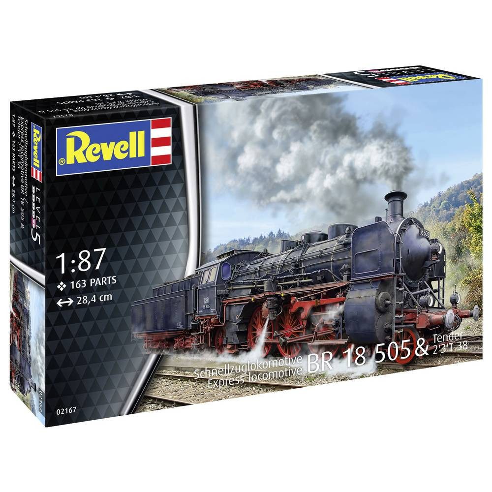 Revell® Modellbausatz Schnellzuglokomotive BR 18 505 mit Tender 2'3' T38 Lokomotive Bausatz