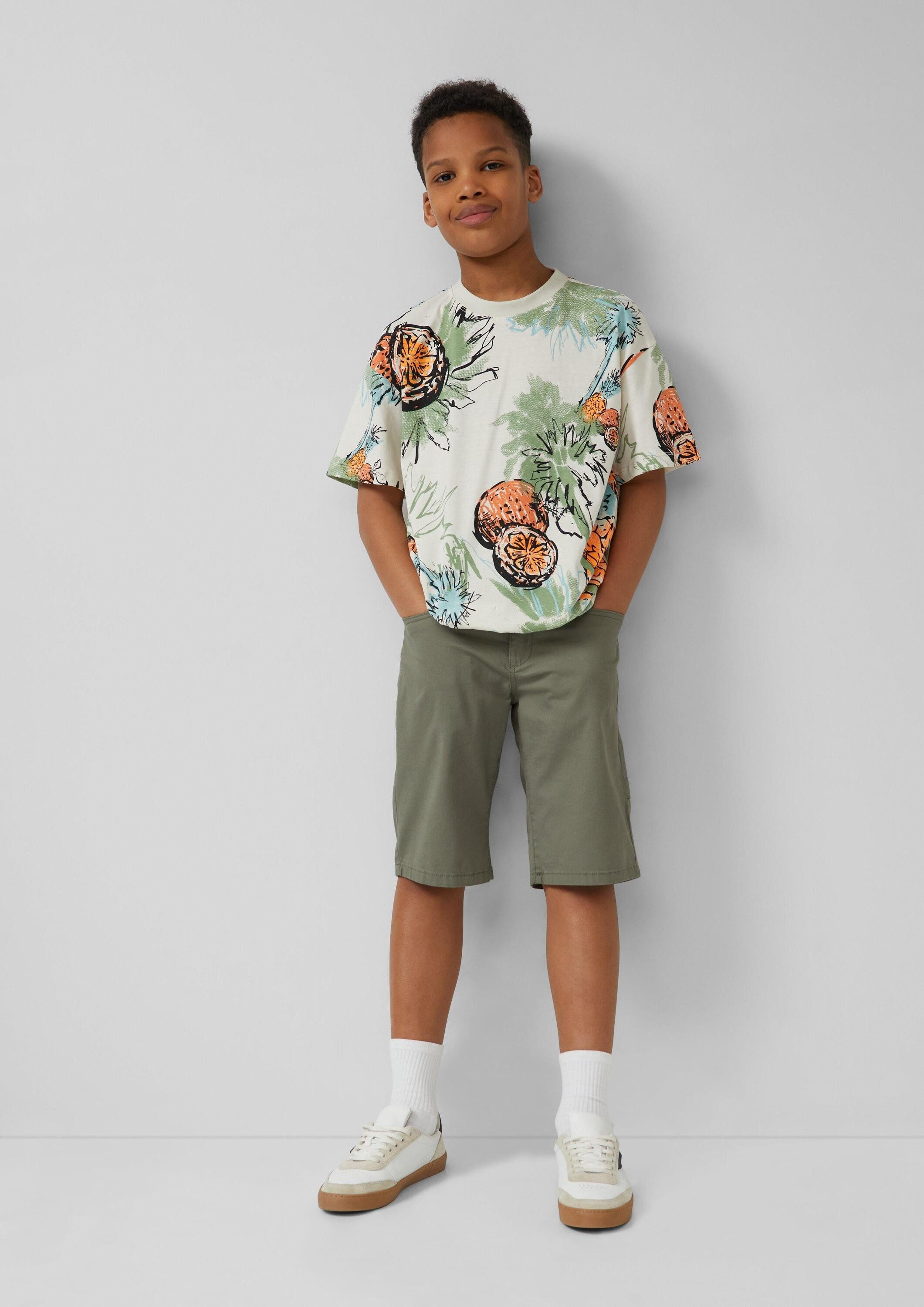 s.Oliver Kurzarmshirt T-Shirt Oversize T-Shirt mit All-over-Print