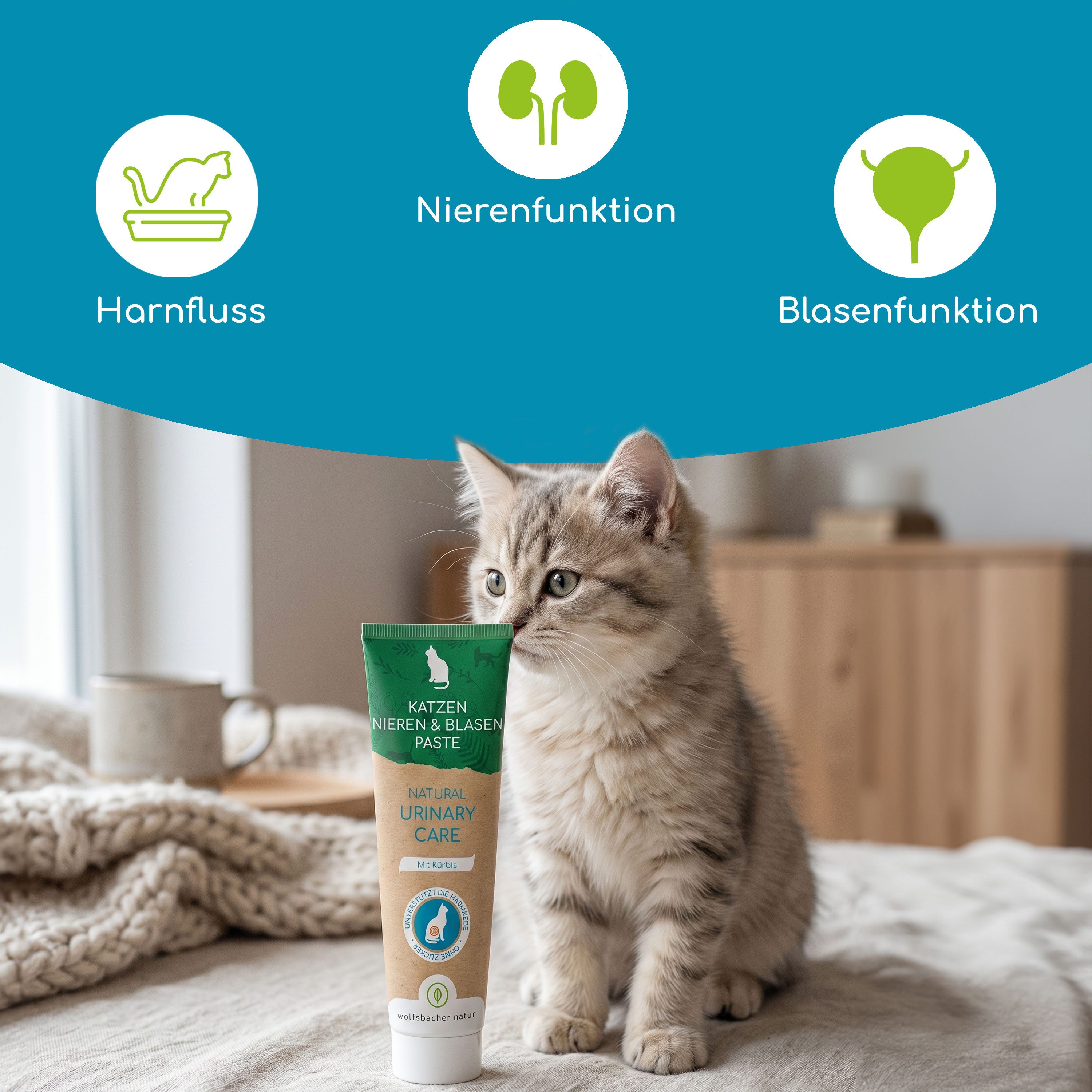 Wolfsbacher Natur Nieren & Blasen Paste für Katzen, für: Katze