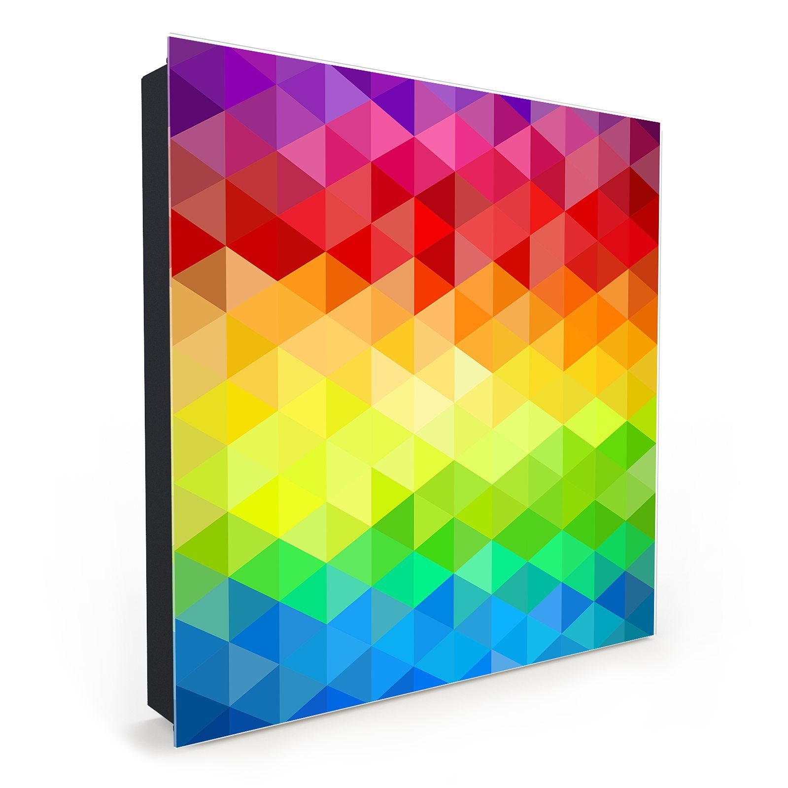 Primedeco Schlüsselkasten Magnetpinnwand mit Glasfront 3D Dreieck farbig (1 St)