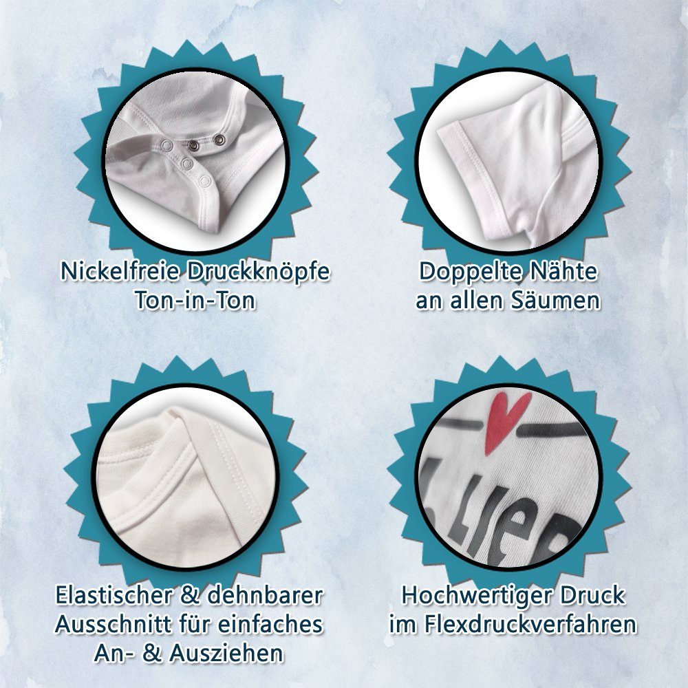 22Feels Bio Baumwolle Babybody 'Hallo Papa' - Weicher Strampler Kurzarm