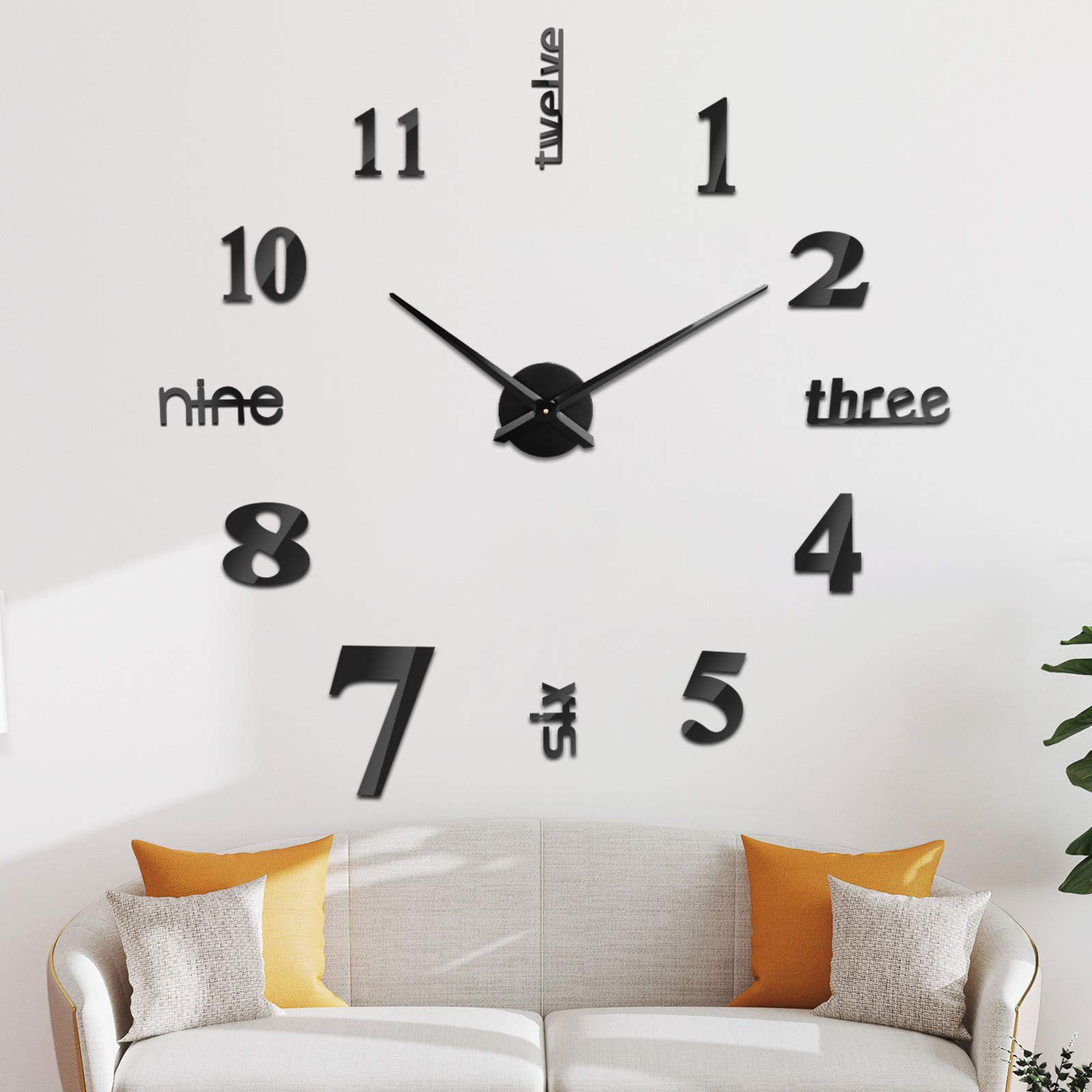 ZEUOPQ Wanduhr Rahmenlose Wanduhr,3D-Acryl-Wanduhraufkleber, digitale Dekor günstig online kaufen