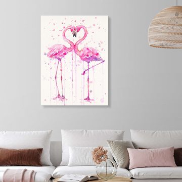 Posterlounge Forex-Bild Sillier Than Sally, Flamingo-Liebe, Kinderzimmer Malerei