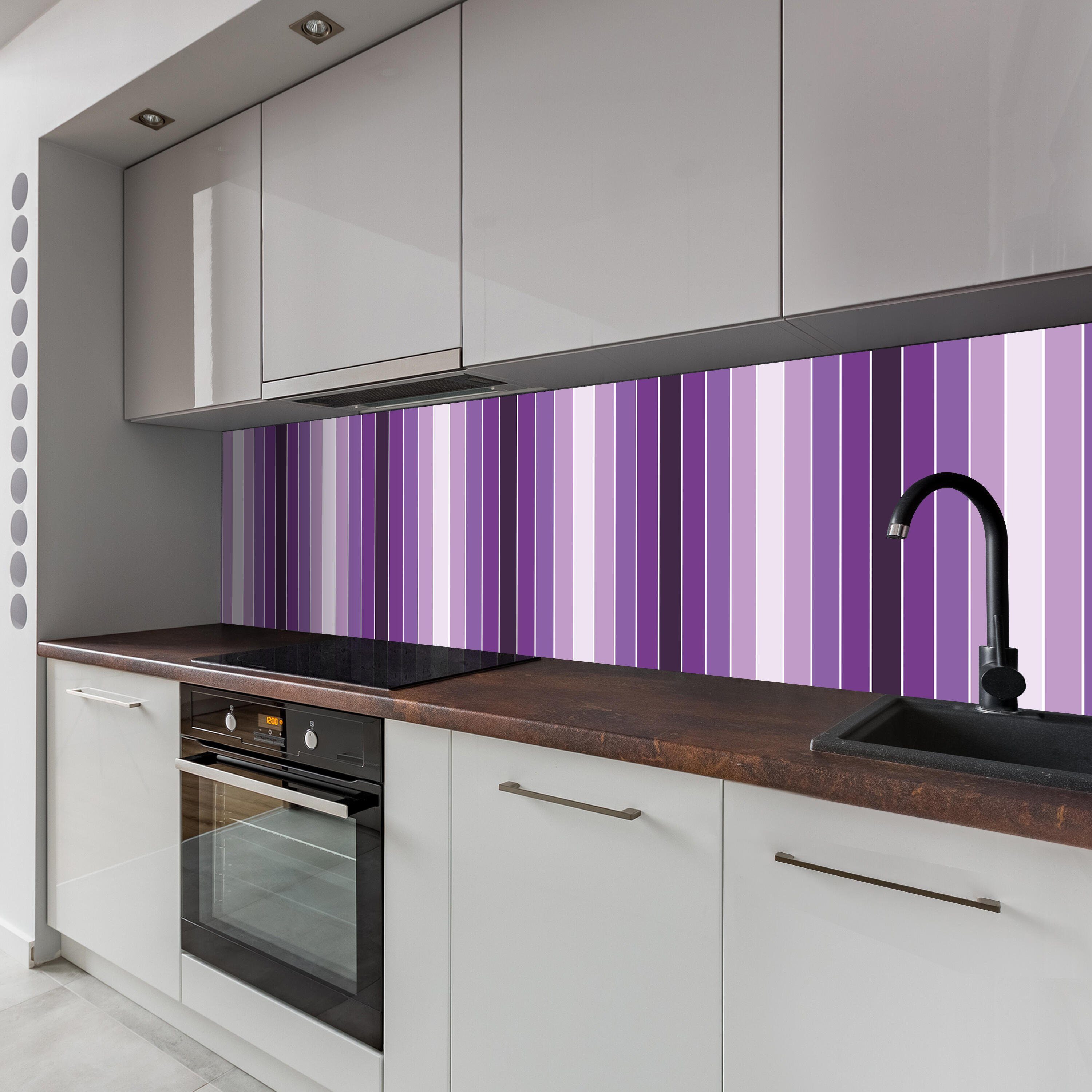 wandmotiv24 Küchenrückwand Leuchtendes Größen Hartschaum Muster, Nischenrückwand Violett in Premium versch. (1-tlg)