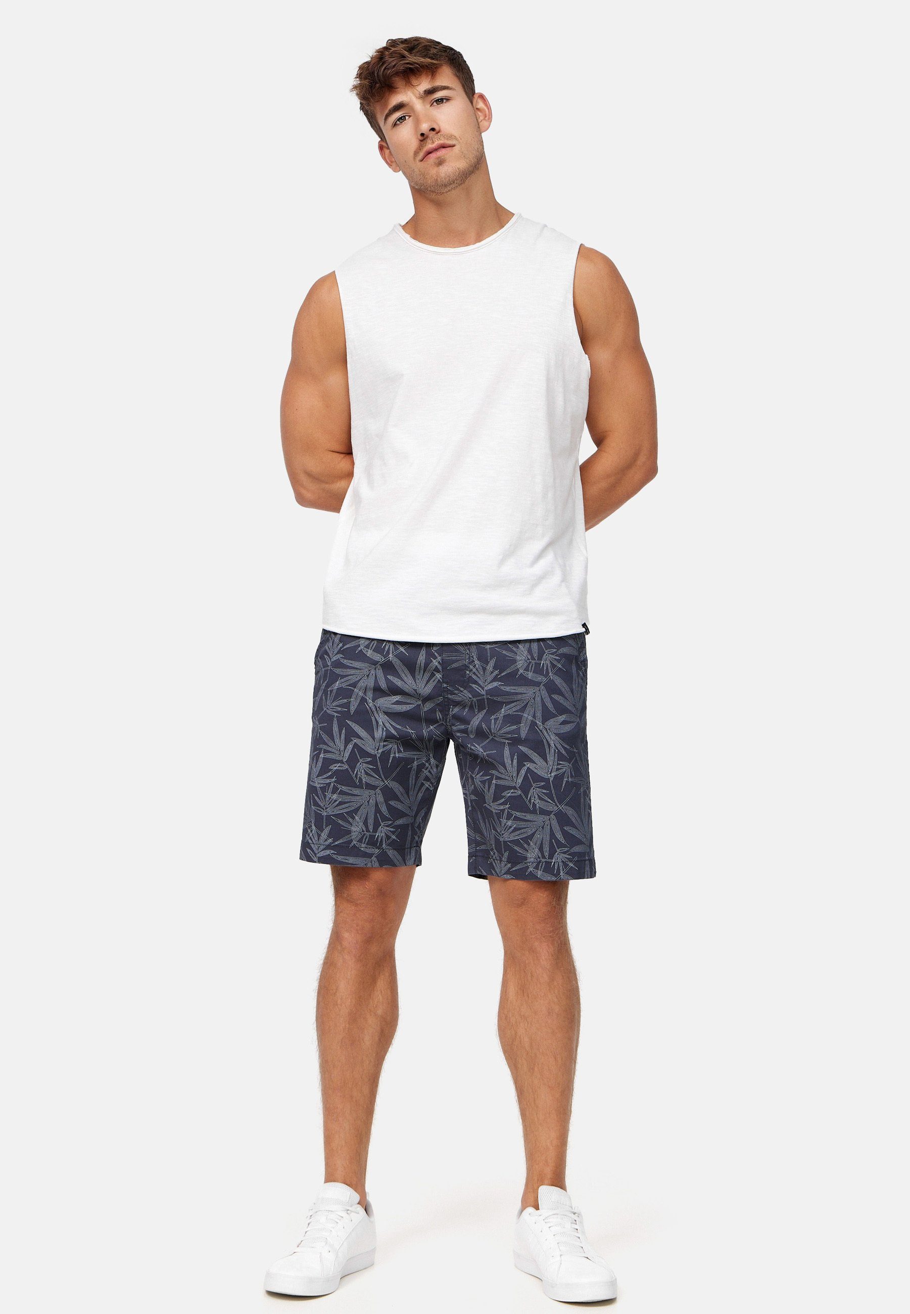 Indicode Chinoshorts Kelowna Navy Mix Print