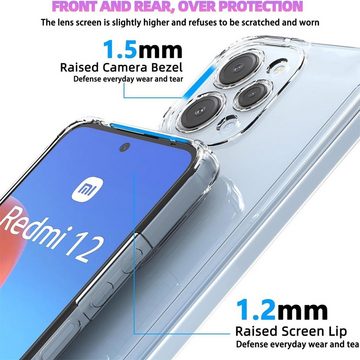 CoolGadget Handyhülle Transparent Ultra Slim Case für Xiaomi Redmi 12 6,79 Zoll, Silikon Hülle Dünne Schutzhülle für Redmi 12 4G Hülle