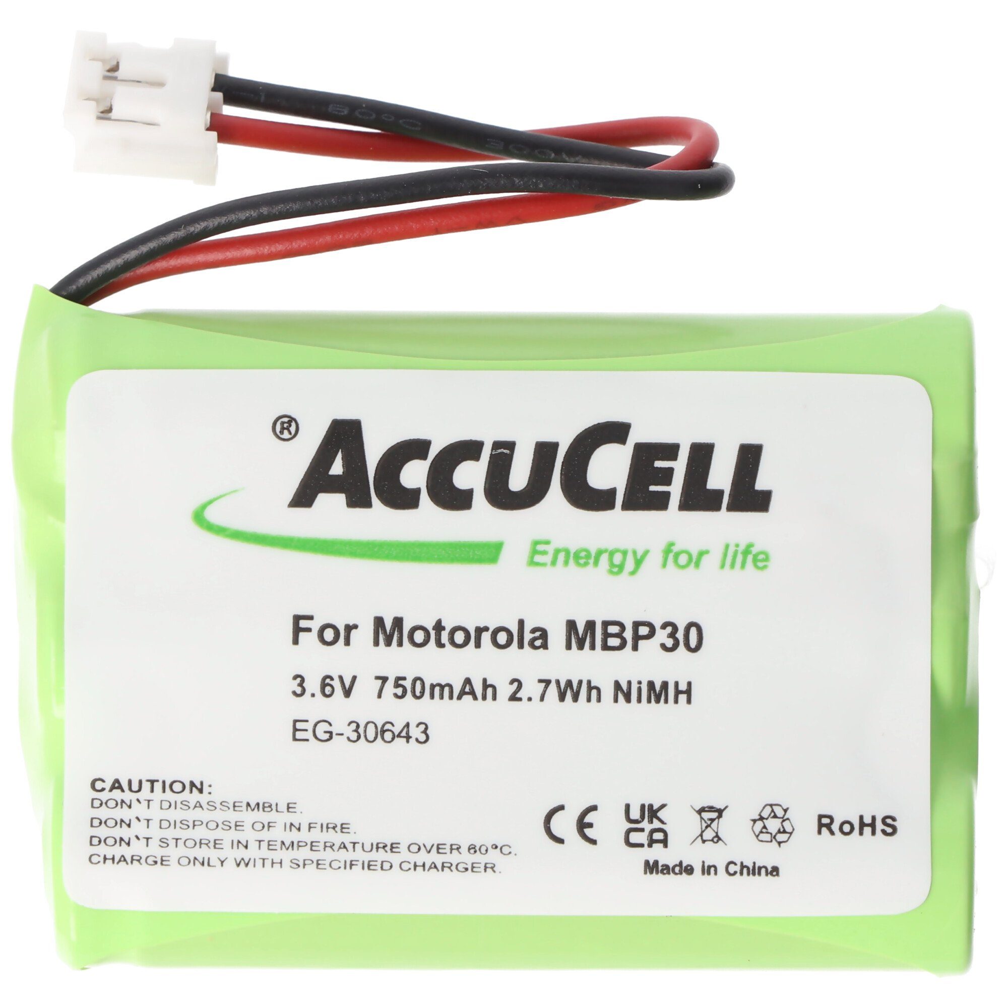 passend 700mAh AccuCell 3,6V Akku für NiMH mAh Akkupack V) TFL3X44AAA6 Motorola (3,6 750 Akku MBP30