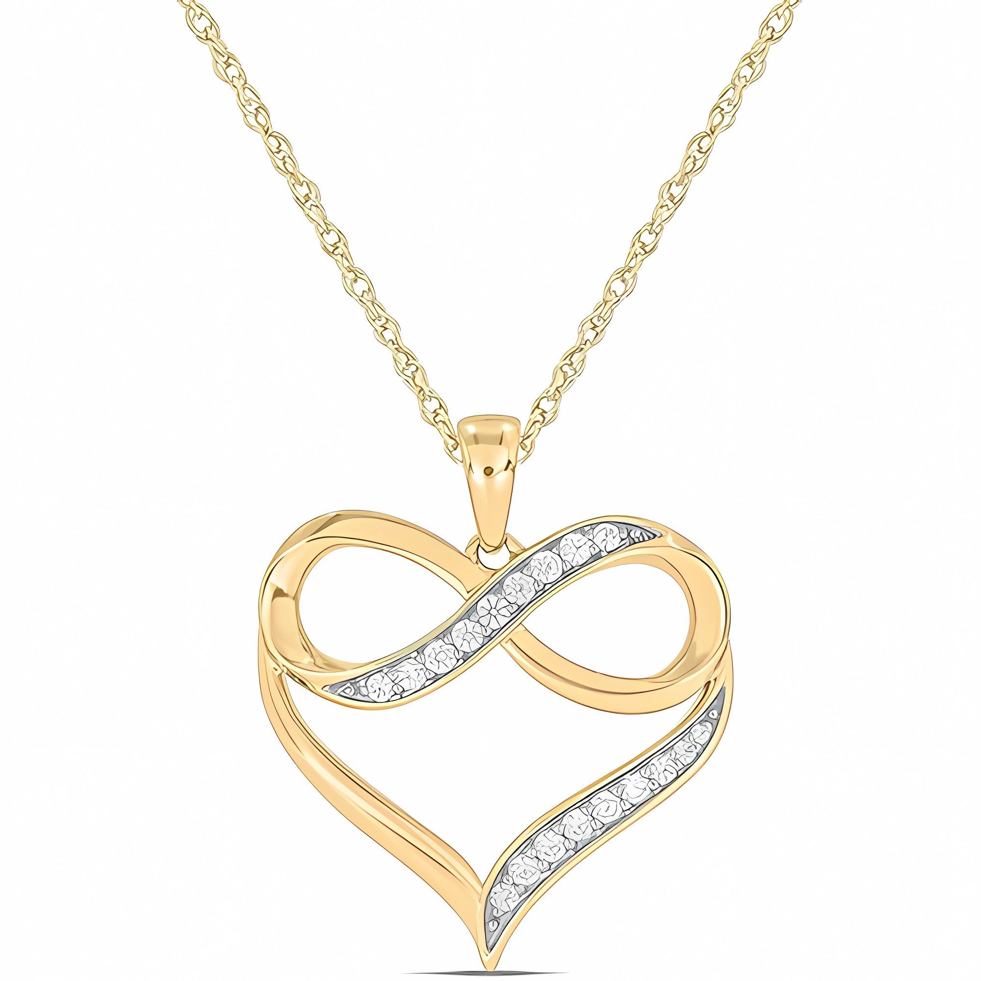 Valentinstagsgeschenk Jumpeak Herzkette Damen Halskette Gold,Halskette Damen Lang,Halskette Herz,D/E VVS/VS, Geschenk zum Hochzeitstag Frau,Halskette