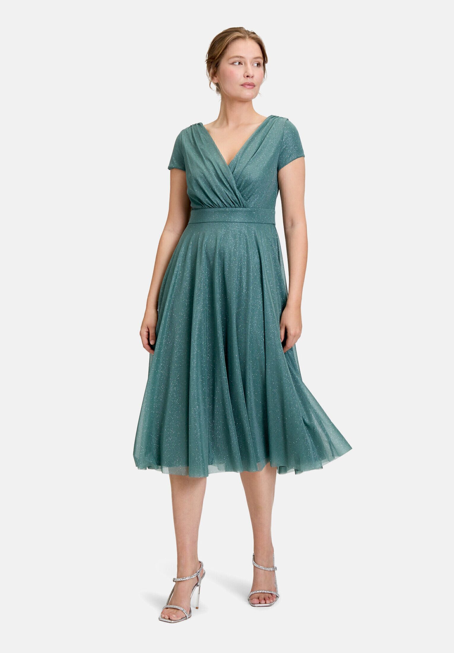 Vera Mont Cocktailkleid Damen im Glitzer-Look Stoff