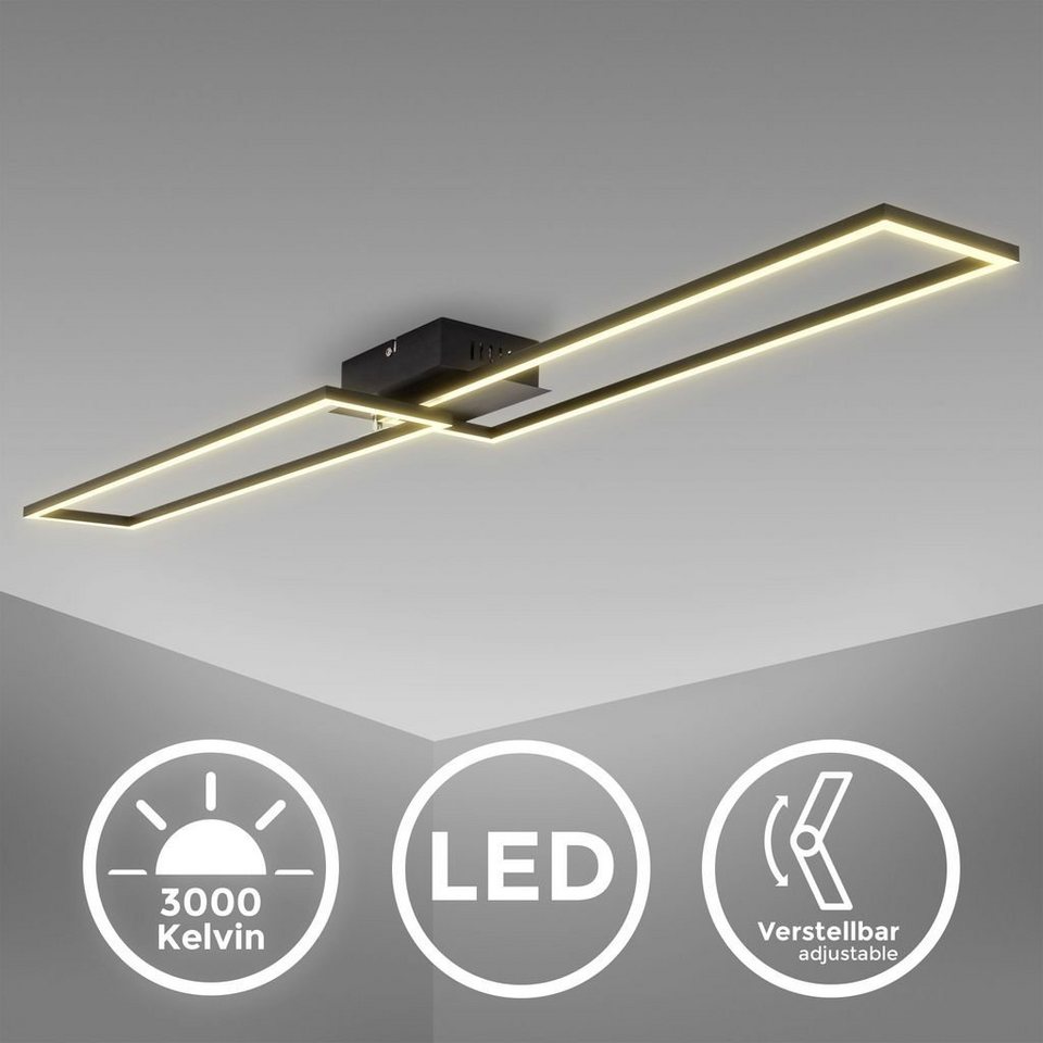 B.K.Licht Deckenleuchte LED Deckenlampe Frame schwenkbar 40W 3.000K -  BKL1503, ohne Leuchtmittel, Warmweiß, 