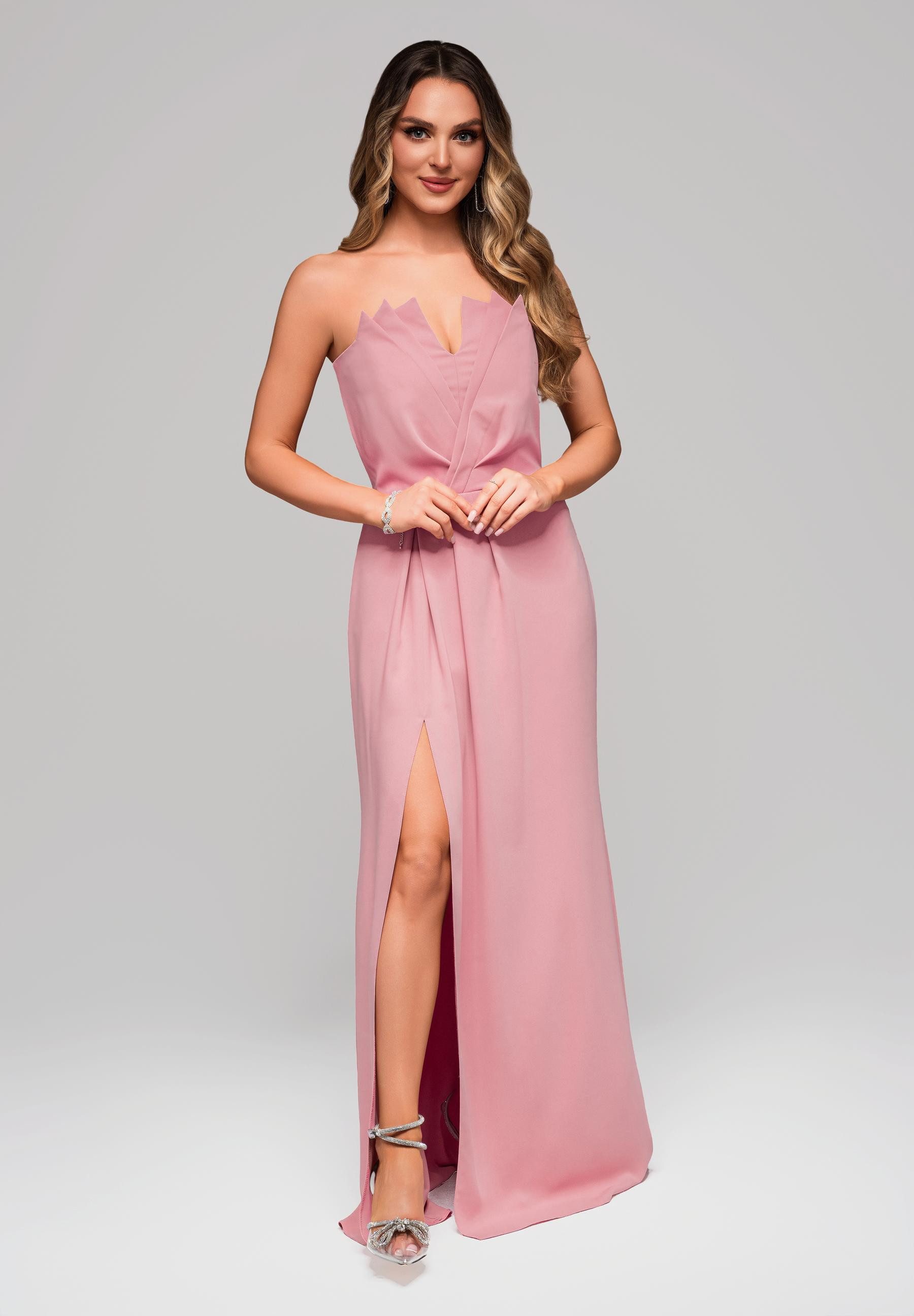 OMBRE Abendkleid Trägerloses Abendkleid mit Schlitz günstig online kaufen