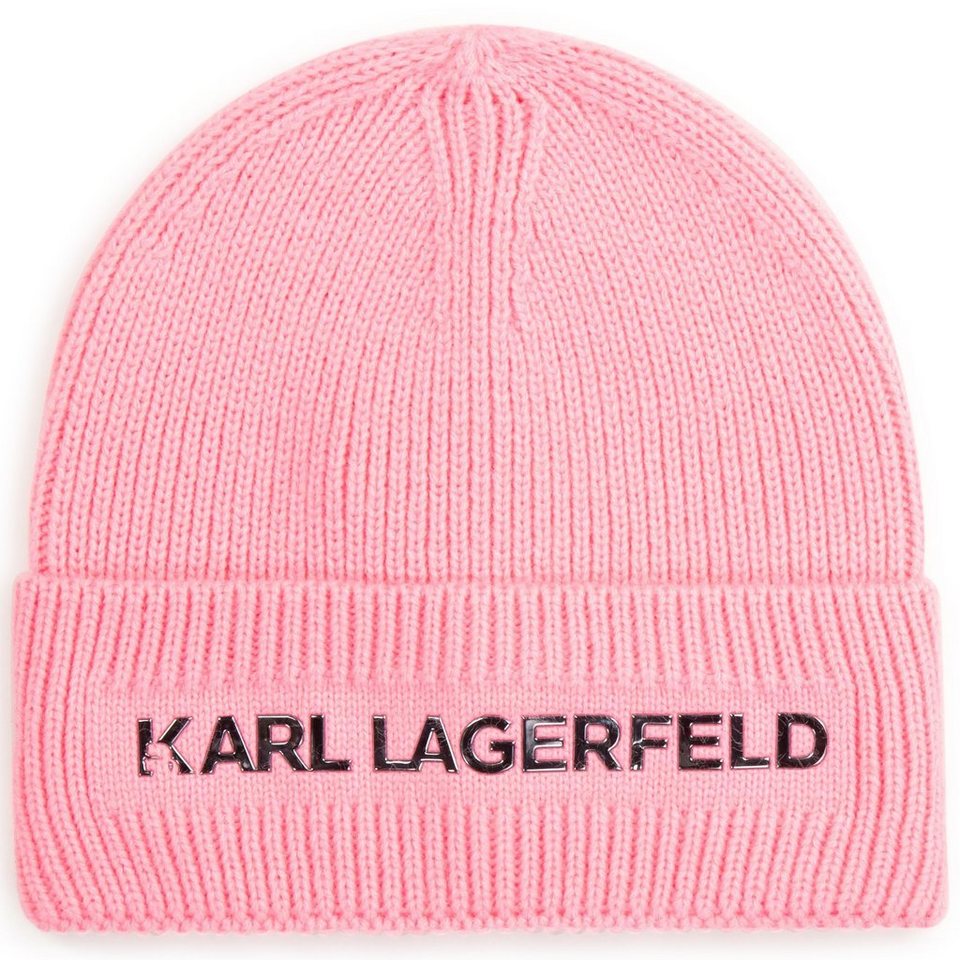 Strickmütze LAGERFELD KARL warme Karl Strickmütze pink Mütze Lagerfeld / Kids