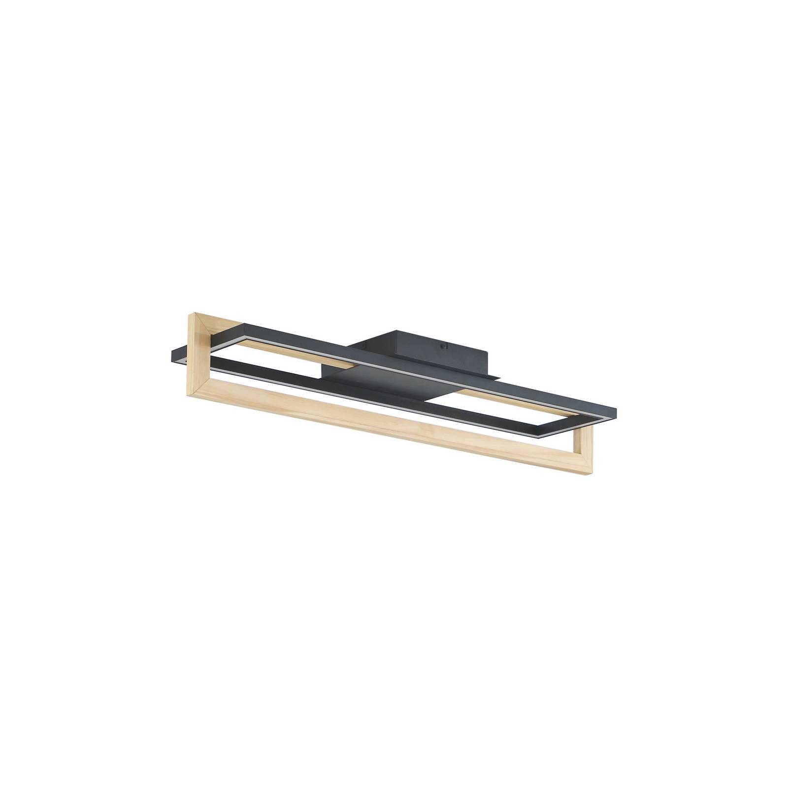 Lindby Deckenleuchten Holamu, LED, Metall, Schwarz warmweiß IP20, LED 21,5 W gesamt, warmweiß