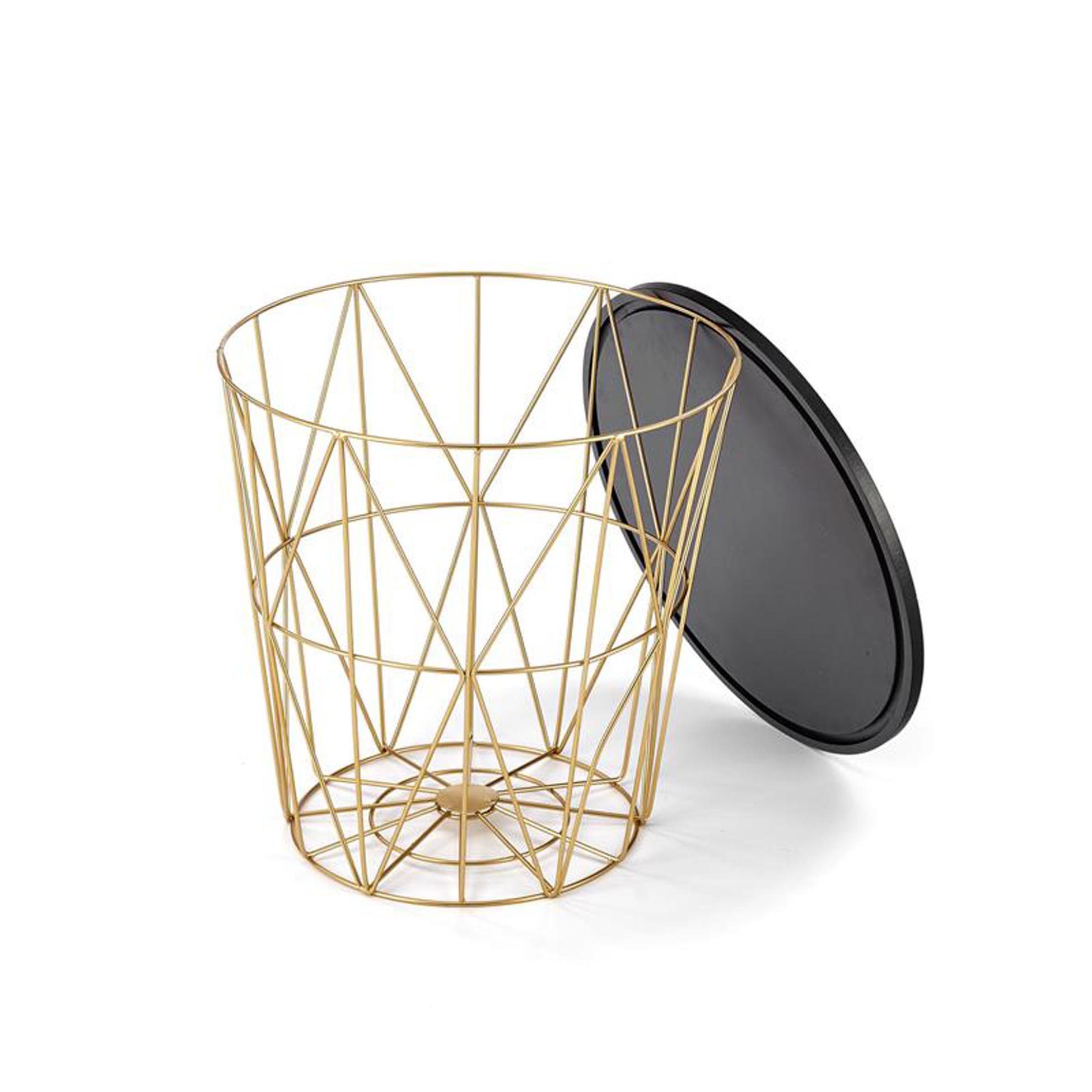 Cosy Home Ideas Beistelltisch Optik gold Metallgitter Deckel (1 weiß Stauraum schwarz braun | 42 Marmor farbig cm, rund abnehmbarer für Stück, Breite 1 Beistelltisch Tisch)