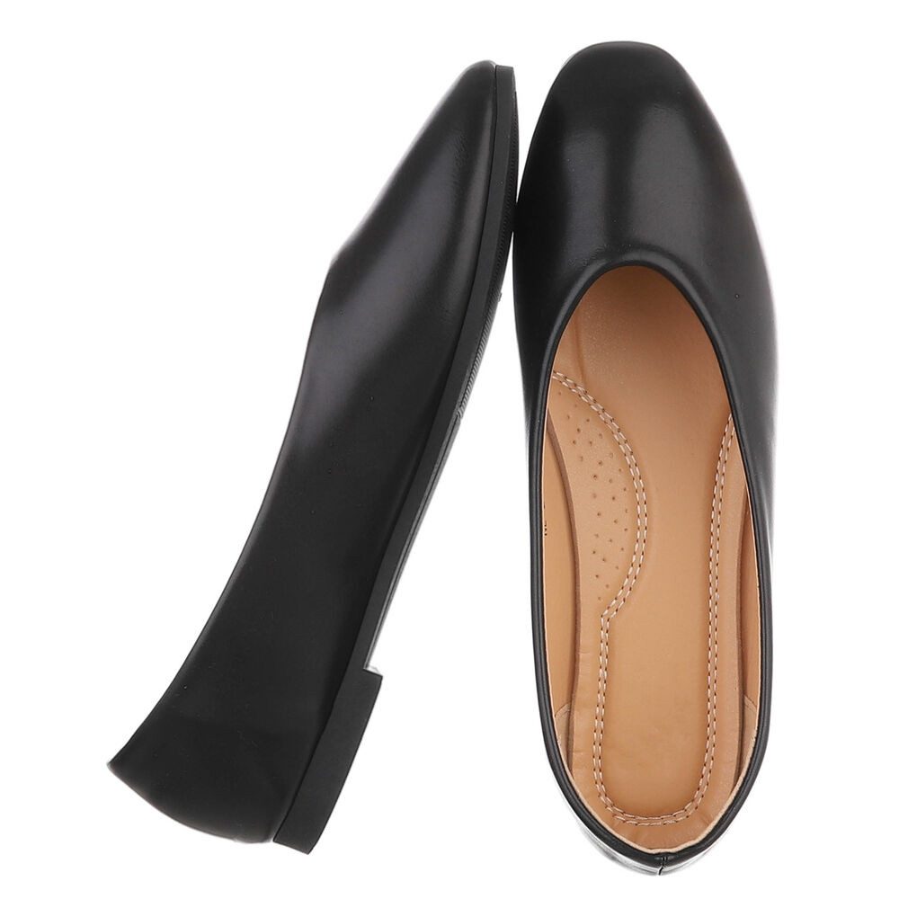 Ital-Design Minimalistische Damen Ballerinas für Alltag und Freizeit Ballerina (91554519) Blockabsatz Klassische Ballerinas in Schwarz