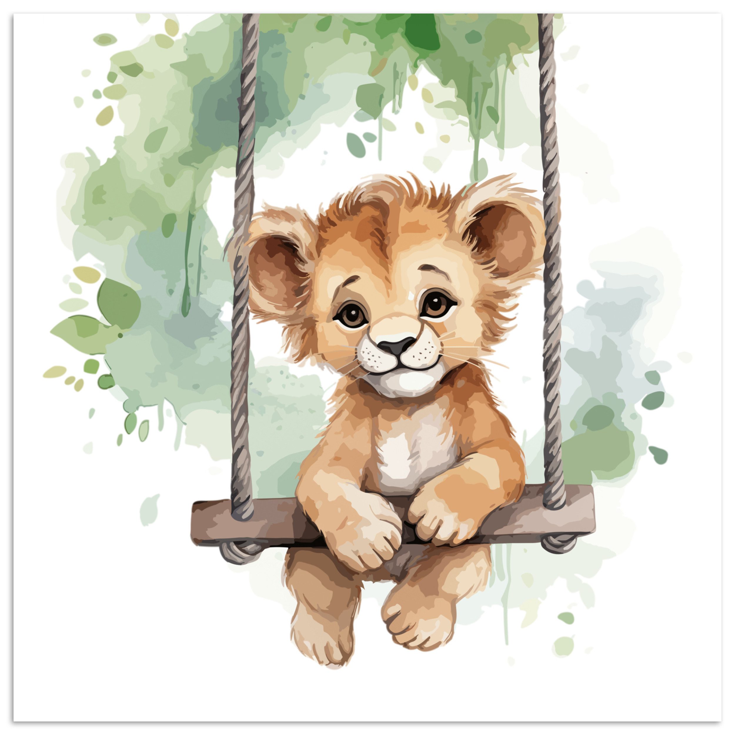 Poster Löwe - Tier - Kinder - Dschungel - Kinderzimmer - Babyzimmer