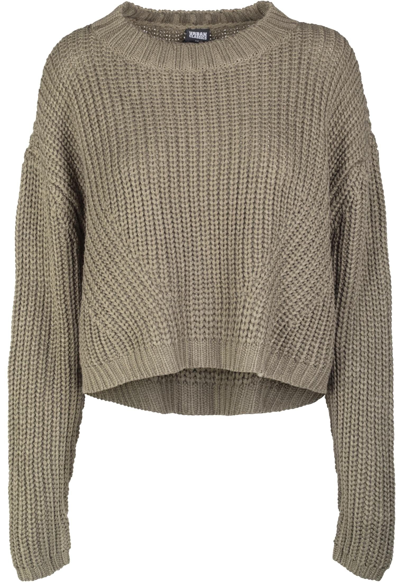 URBAN CLASSICS Kapuzenpullover Damen Ladies Wide Oversize Sweater (1-tlg) olive