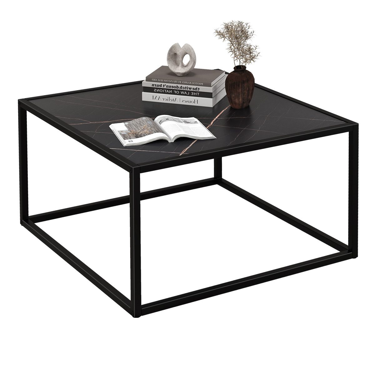 COSTWAY Couchtisch Beistelltisch, Marmor, Metallrahmen, 70 günstig online kaufen