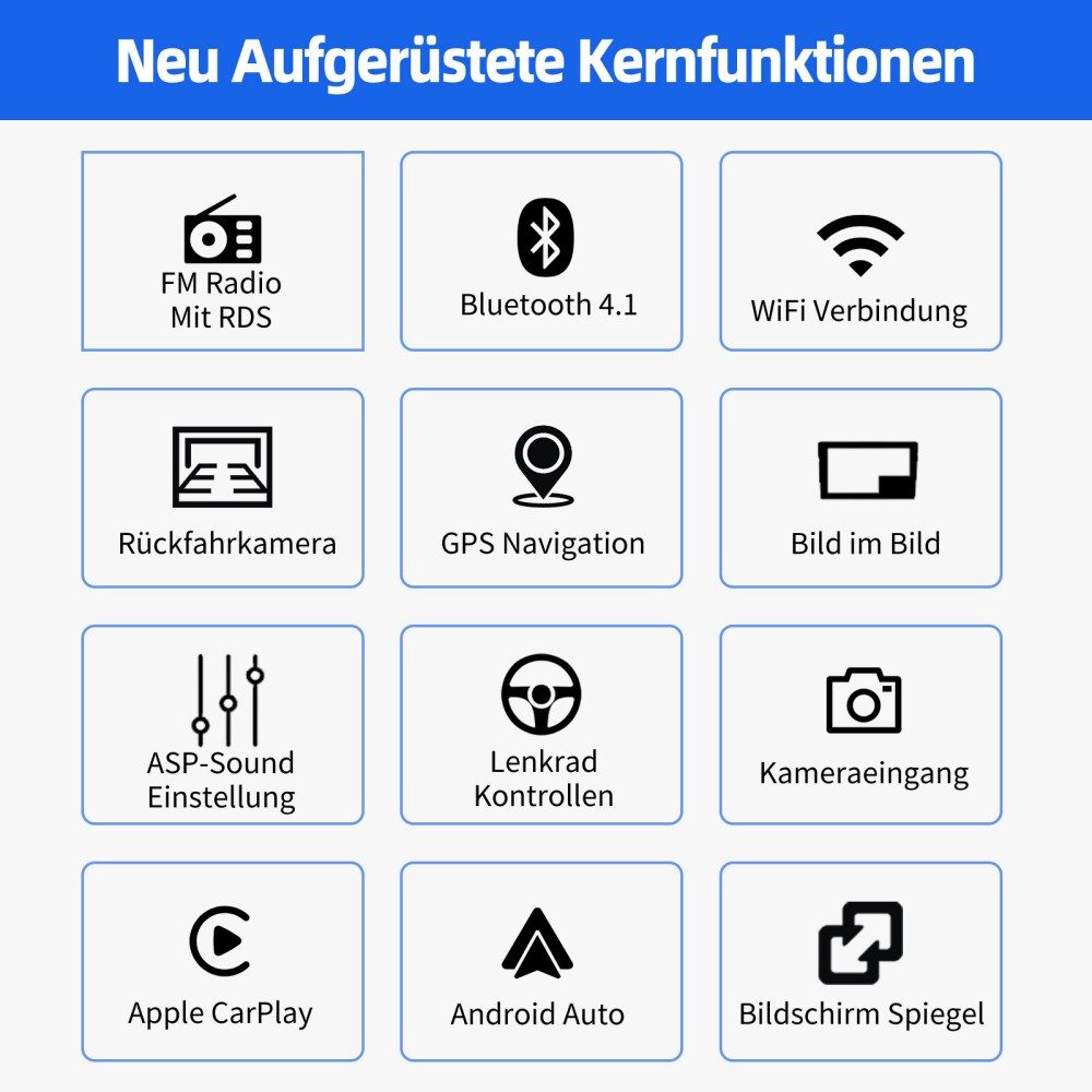 ESSGOO DAB+ Für BMW 3er E90 E91 E92 E93 9'' Carplay Android15 GPS WIFI BT Autoradio (RDS, 4+64GB(optional), DAB (optional), FM, AM, DAB+ (optional), Carplay Android Auto Bluetooth EQ USB GPS Navi WIFI Touchscreen)