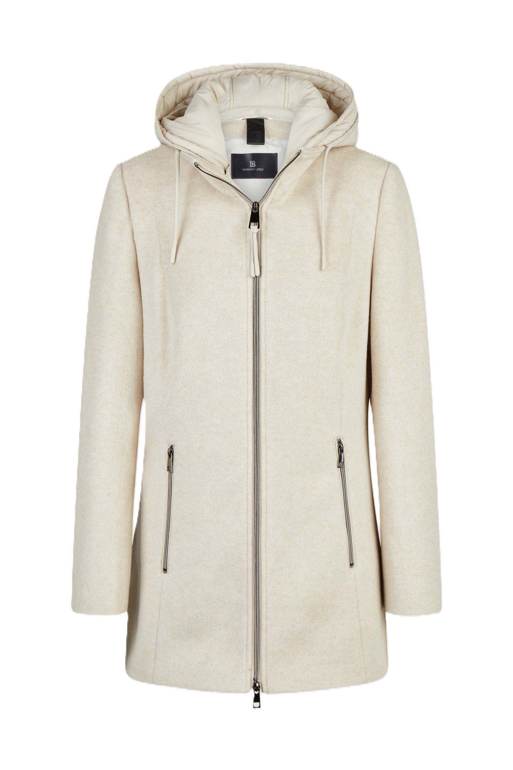 Barbara Lebek Wolljacke Jacke mit Kapuze - Gerade Herbstjacke - Damen Mantel