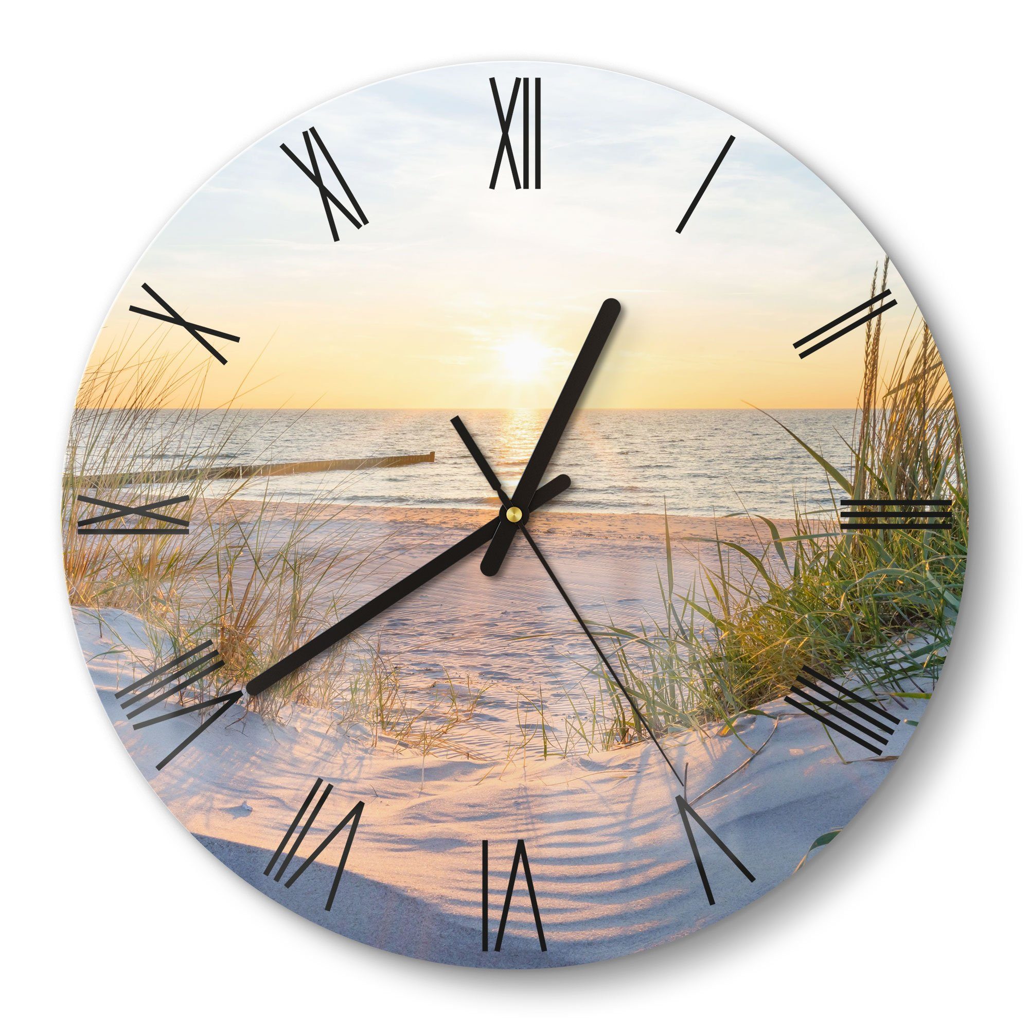 DEQORI Wanduhr 'Abendsonne an der Ostsee' günstig online kaufen