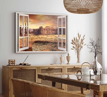 Sinus Art Leinwandbild Wandbild 120x80cm Fensterbild Monument Valley Colorado Grand Canyon Fe, (1 St)
