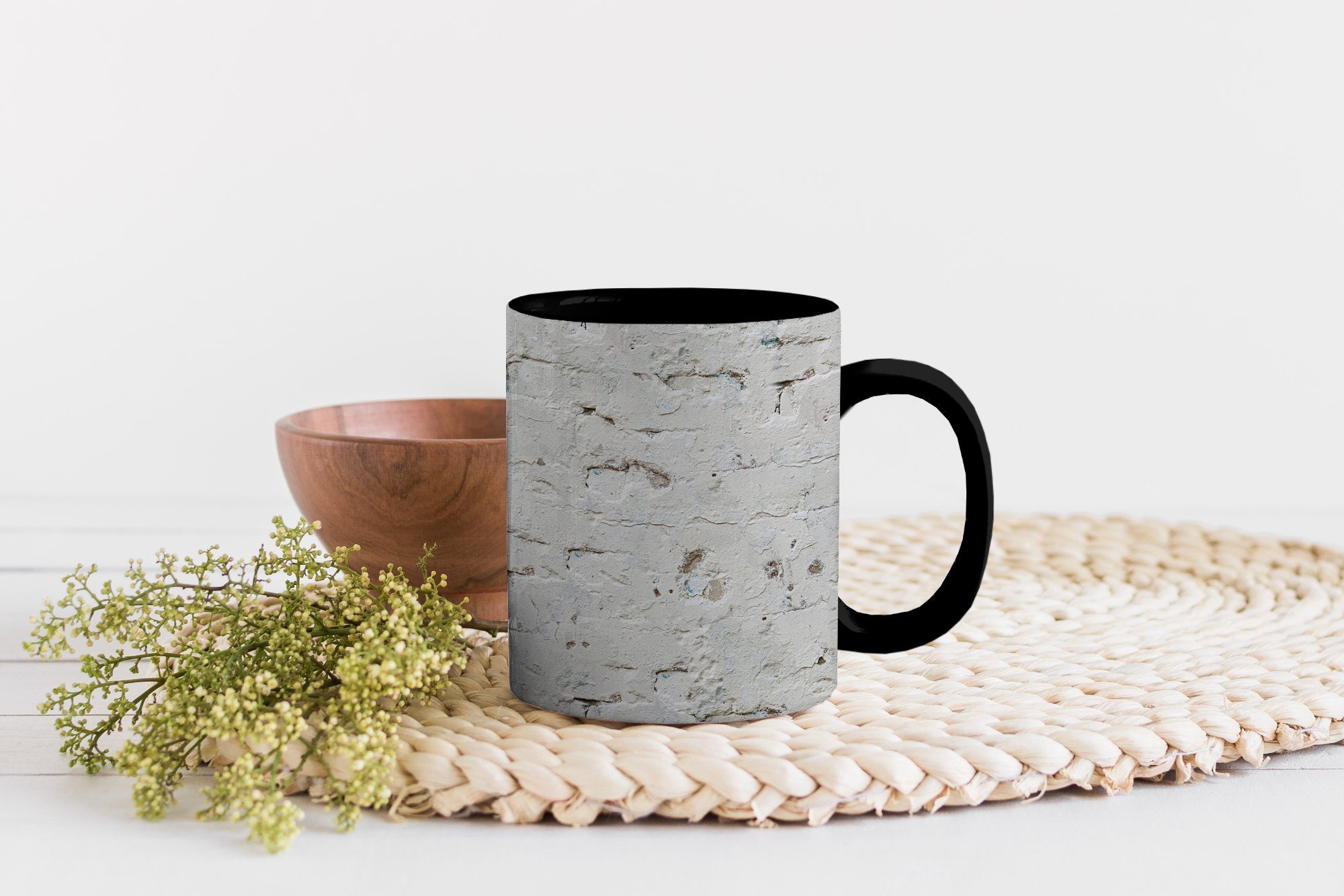 Teetasse, Wand MuchoWow - Zaubertasse, Muster, Keramik, Antiquitäten Farbwechsel, - Gips Geschenk Tasse - Kaffeetassen,