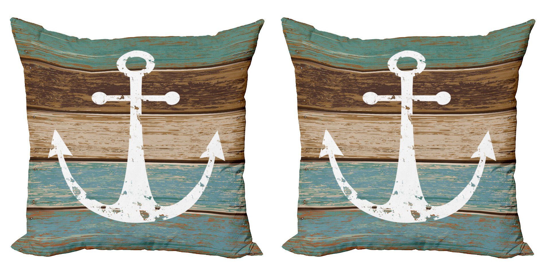 Kissenbezüge Modern Meeresholzbrett Abakuhaus Doppelseitiger Stück), (2 Digitaldruck, Anker Grunge Accent