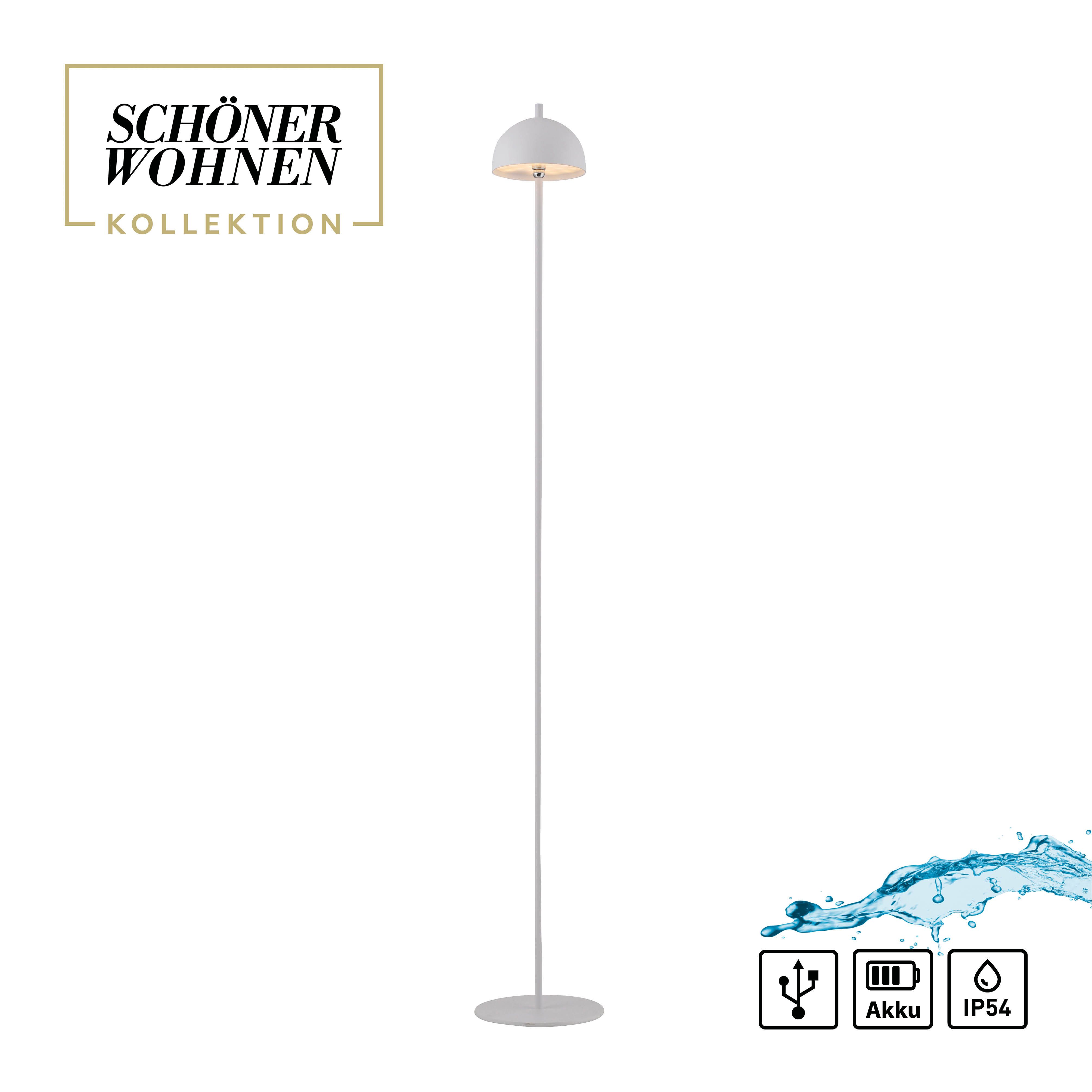 SCHÖNER WOHNEN-Kollektion LED Stehlampe BELLIS, USB-Ladefunktion, LED fest integriert, Warmweiß, SCHÖNER WOHNEN Kollektion, Touchdimmer, Memoryfunktion, IP54, A – Bild 4 von 5