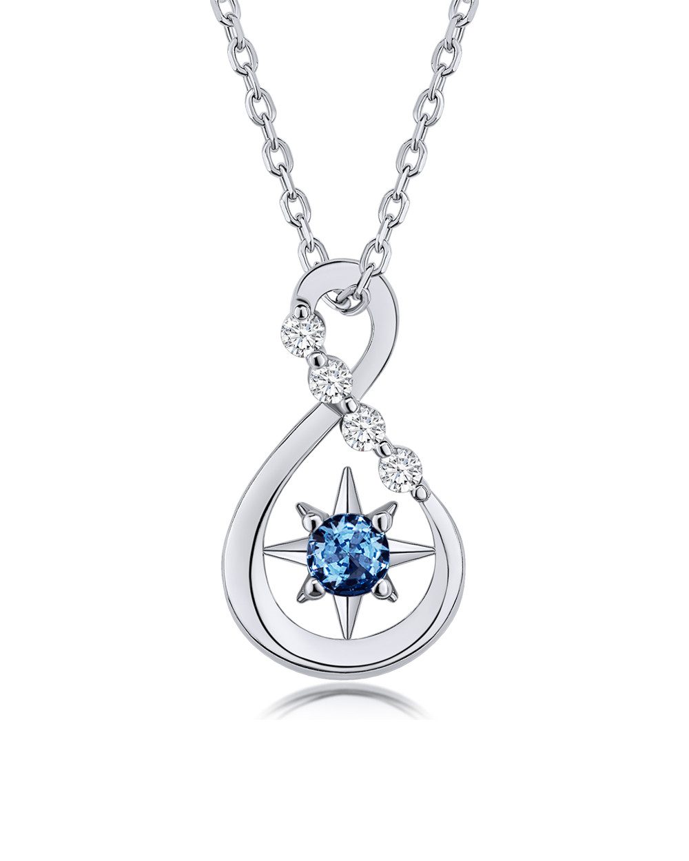Kette mit Anhänger 'Melody' Damen Halskette Silber 925 Kristall Anhänger Unendlichkeit