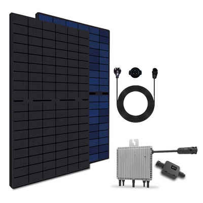 EPP.Solar Solaranlage 860W/800W Balkonkraftwerk inkl Sunpro 430W Bifazial Solarmodule, Monokristallin und Komplettset Plug & Play mit 800W DEYE Upgradefähiger von 800W auf 600W WLAN Wechselrichter inkl. Relais Plus 5m Kabel