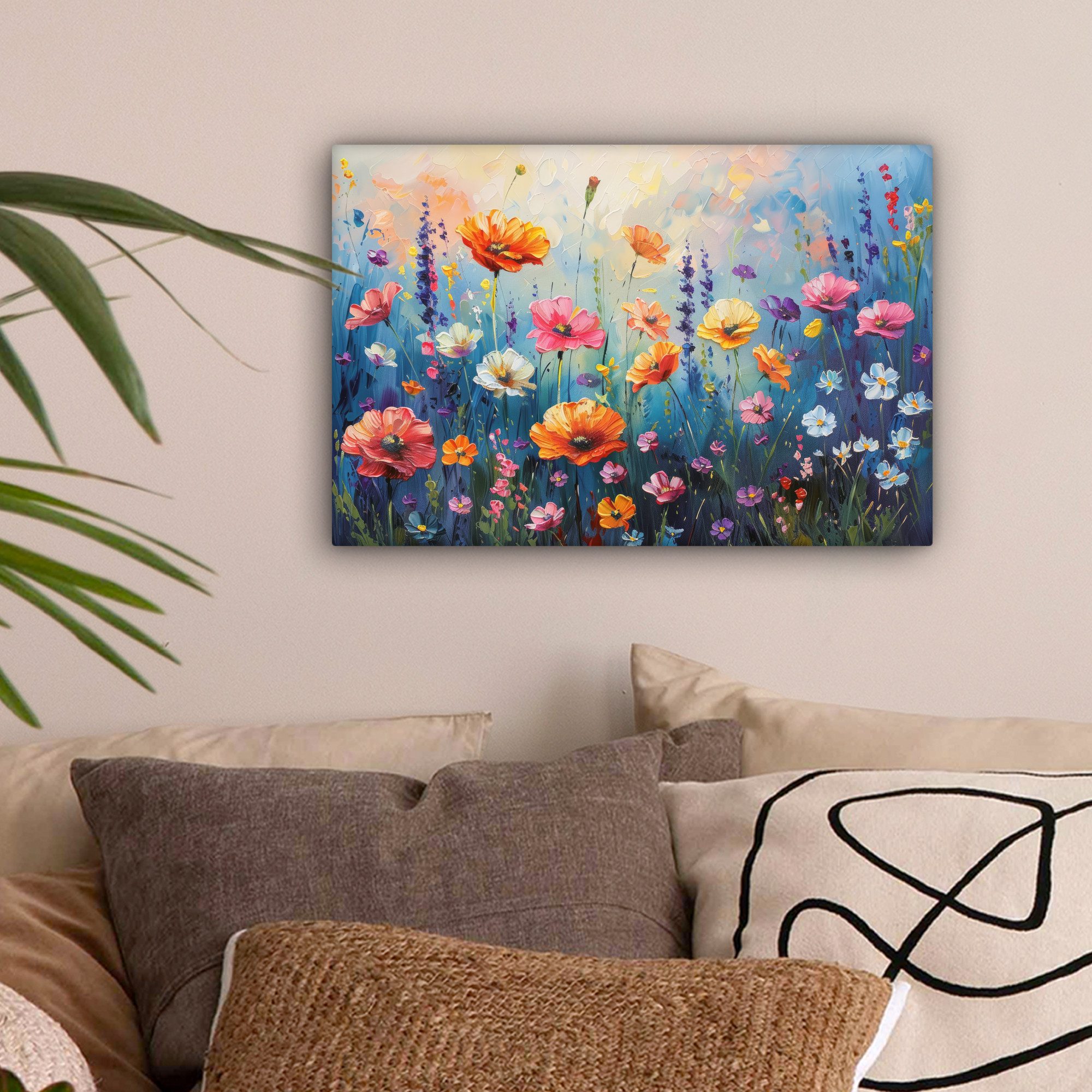 OneMillionCanvasses® Leinwandbild Blumen - Natur - Aquarell - Kunst, Fotodr günstig online kaufen