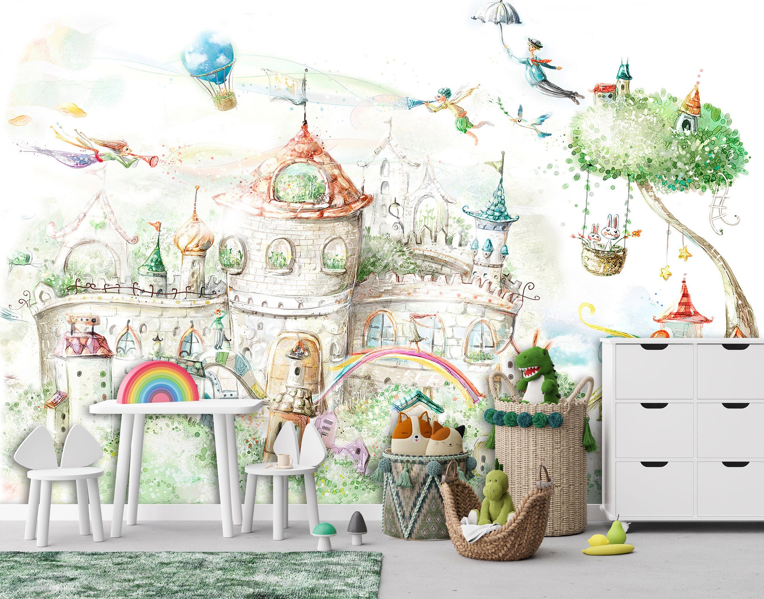 Wallarena Fototapete Kinderzimmer - Mehrfarbig - Kinder - Vlies - Kinderzimmer, glatt, 104x70cm